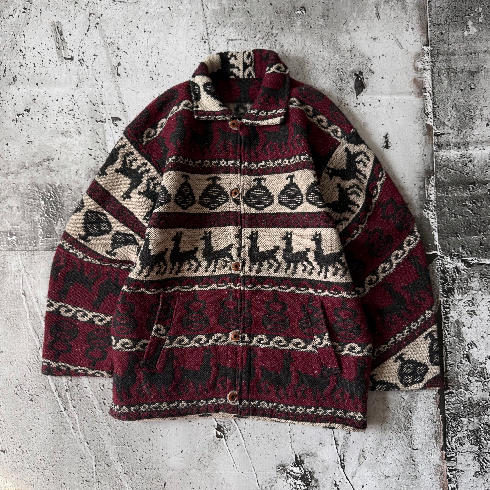 Graham Green 1980s Vintage Llama Wool Blanket Jacket, миниатюра 1