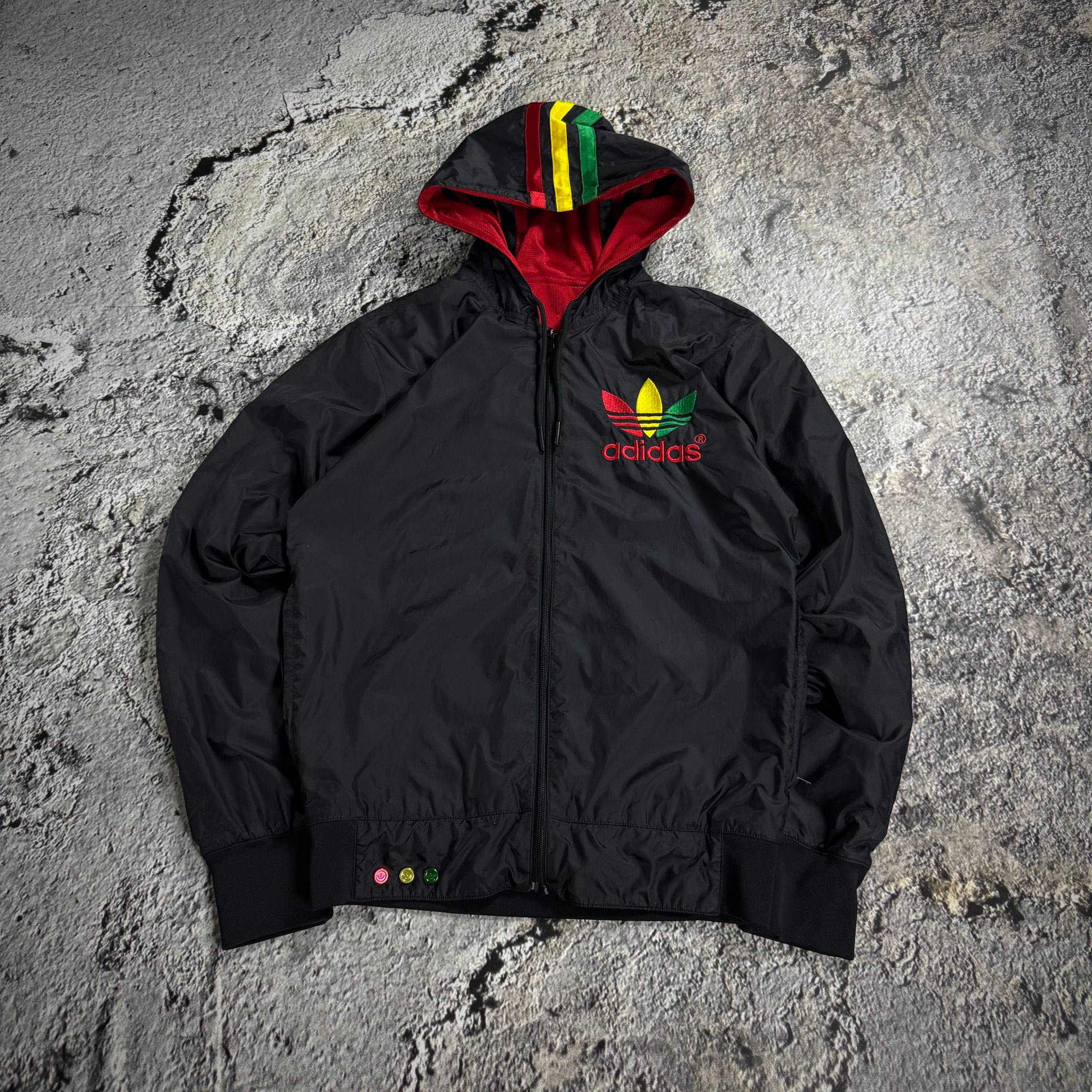 Adidas Reversible Rasta Windbreaker Jacket, миниатюра 1