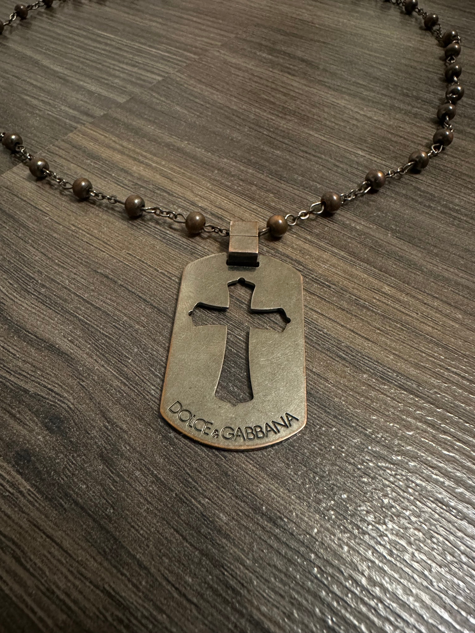 DOLCE & GABBANA CROSS DOG TAG NECKLACE VINTAGE, миниатюра 1