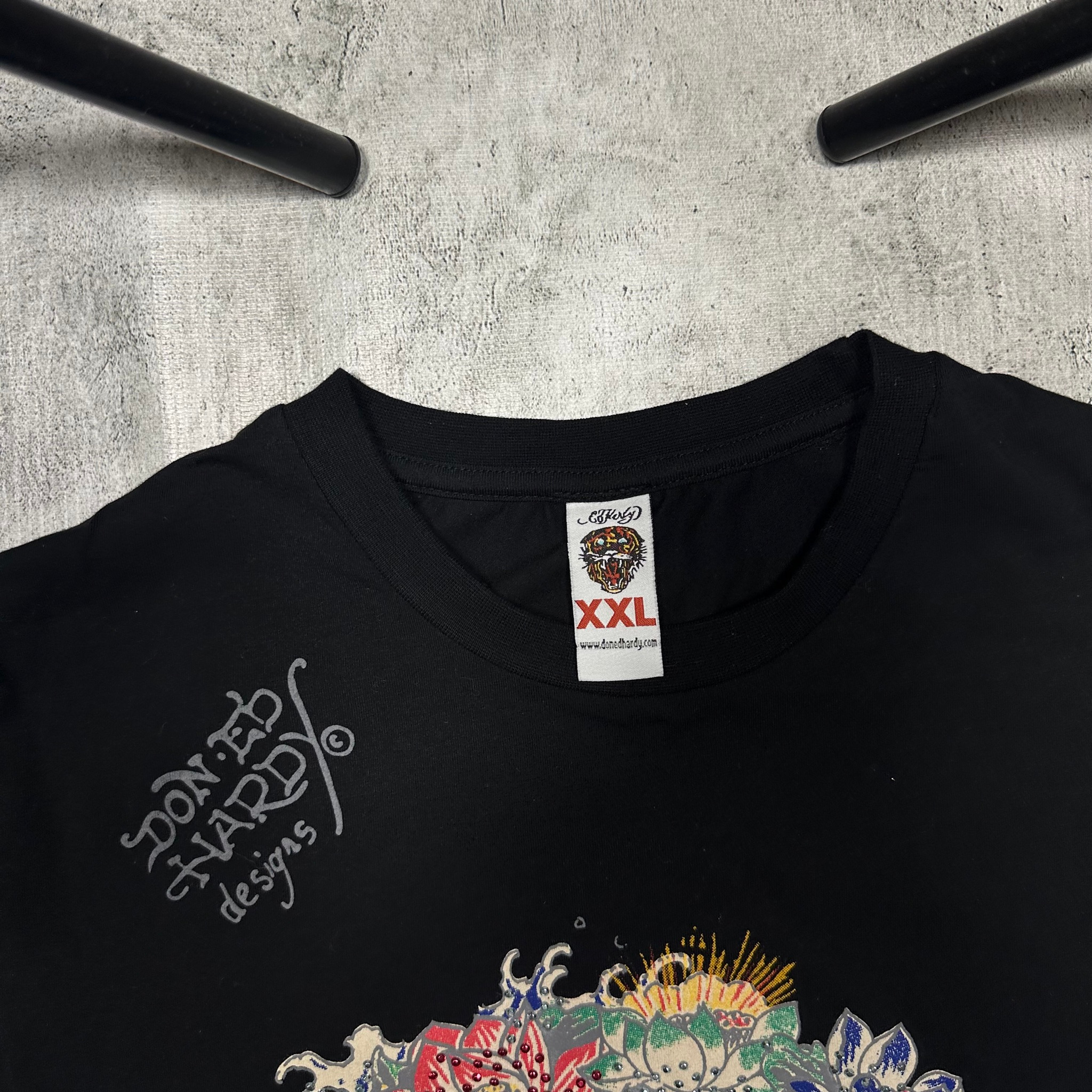 Ed Hardy by Christian Audigier Tiger crystal vintage t-shirt, миниатюра 3