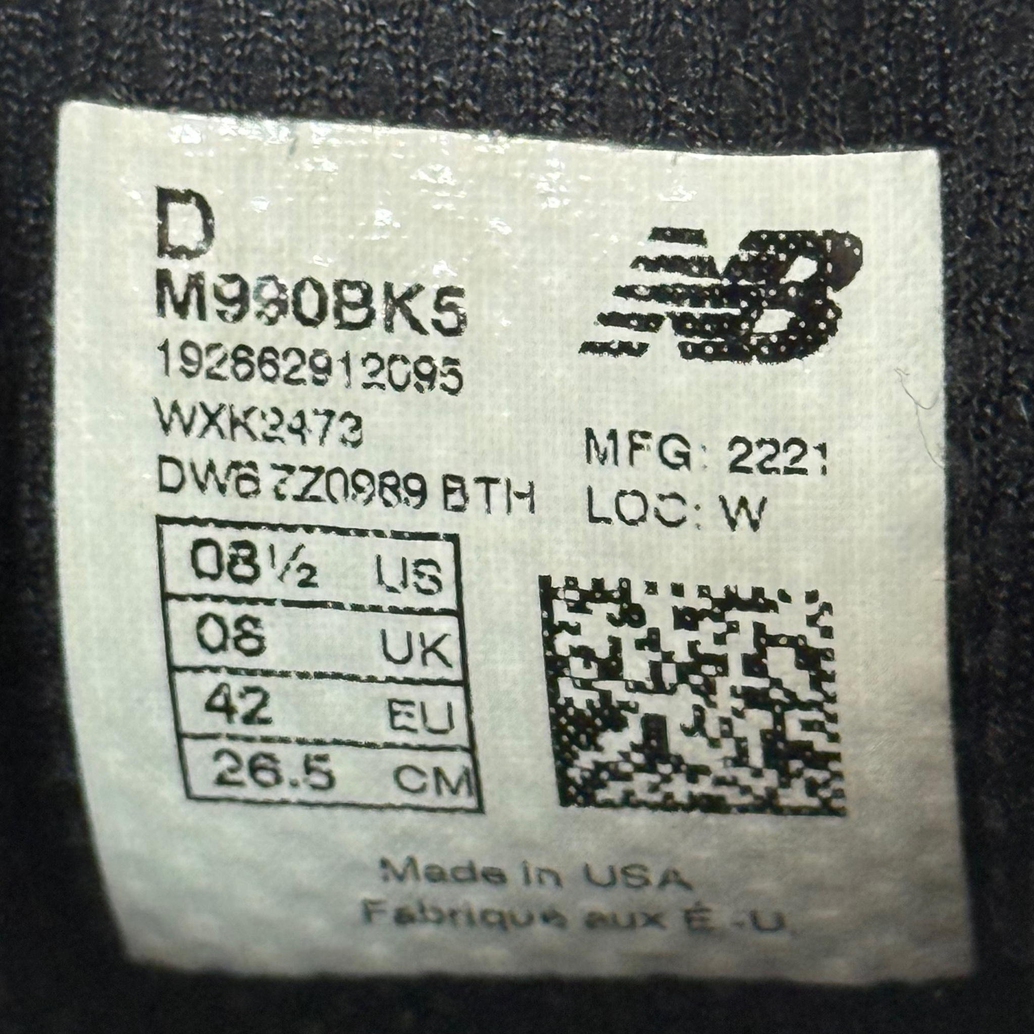 New Balance 990 V5 Triple Black, миниатюра 6