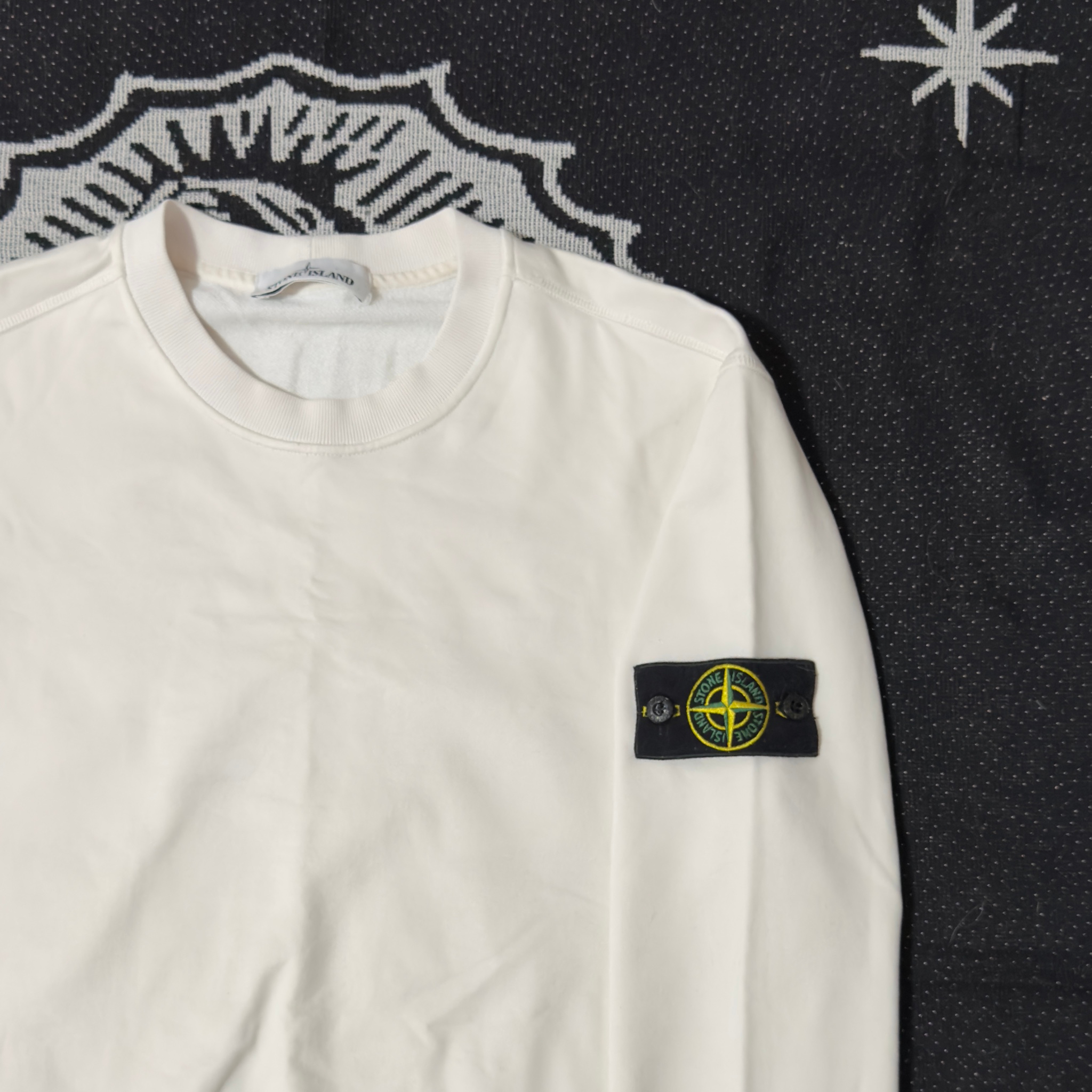 Stone Island Nylon Cotton Sweatshirt White, миниатюра 4
