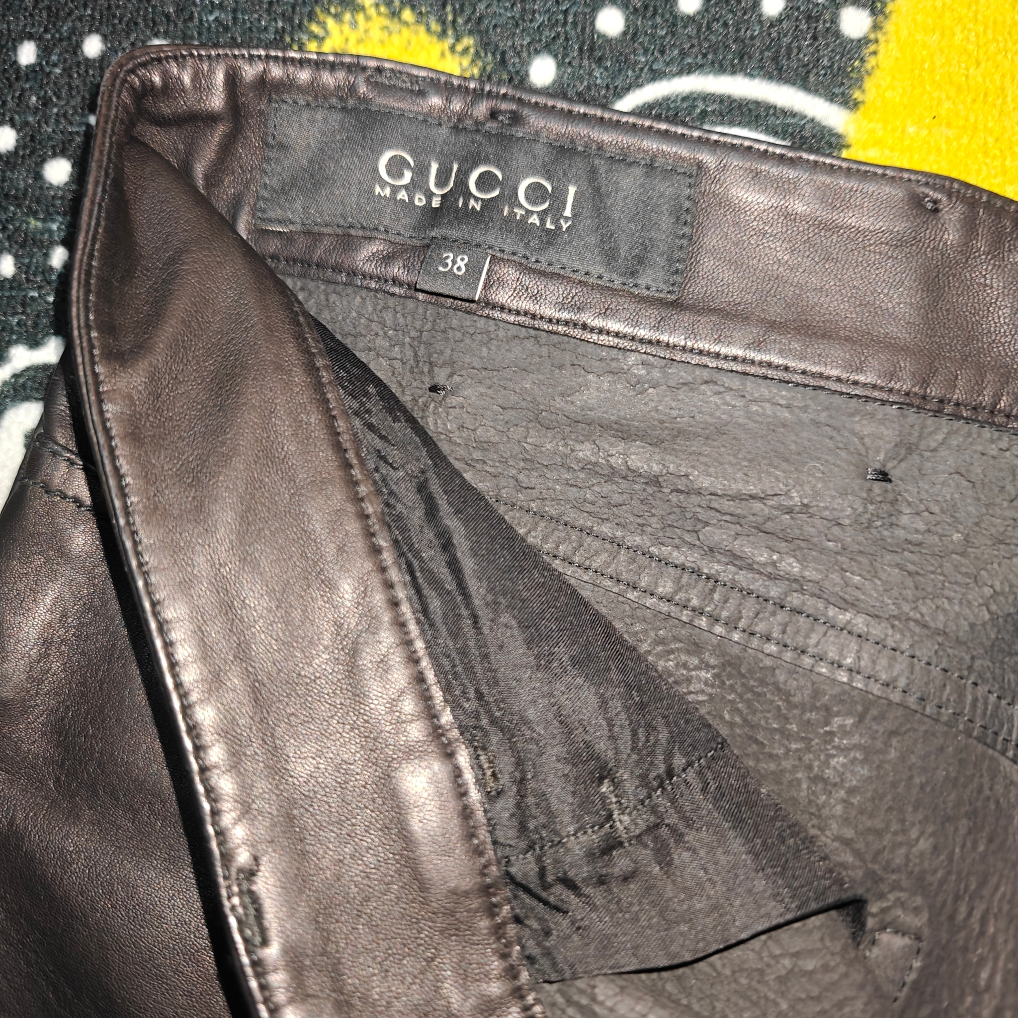 Gucci Кожаные джинсы, миниатюра 4