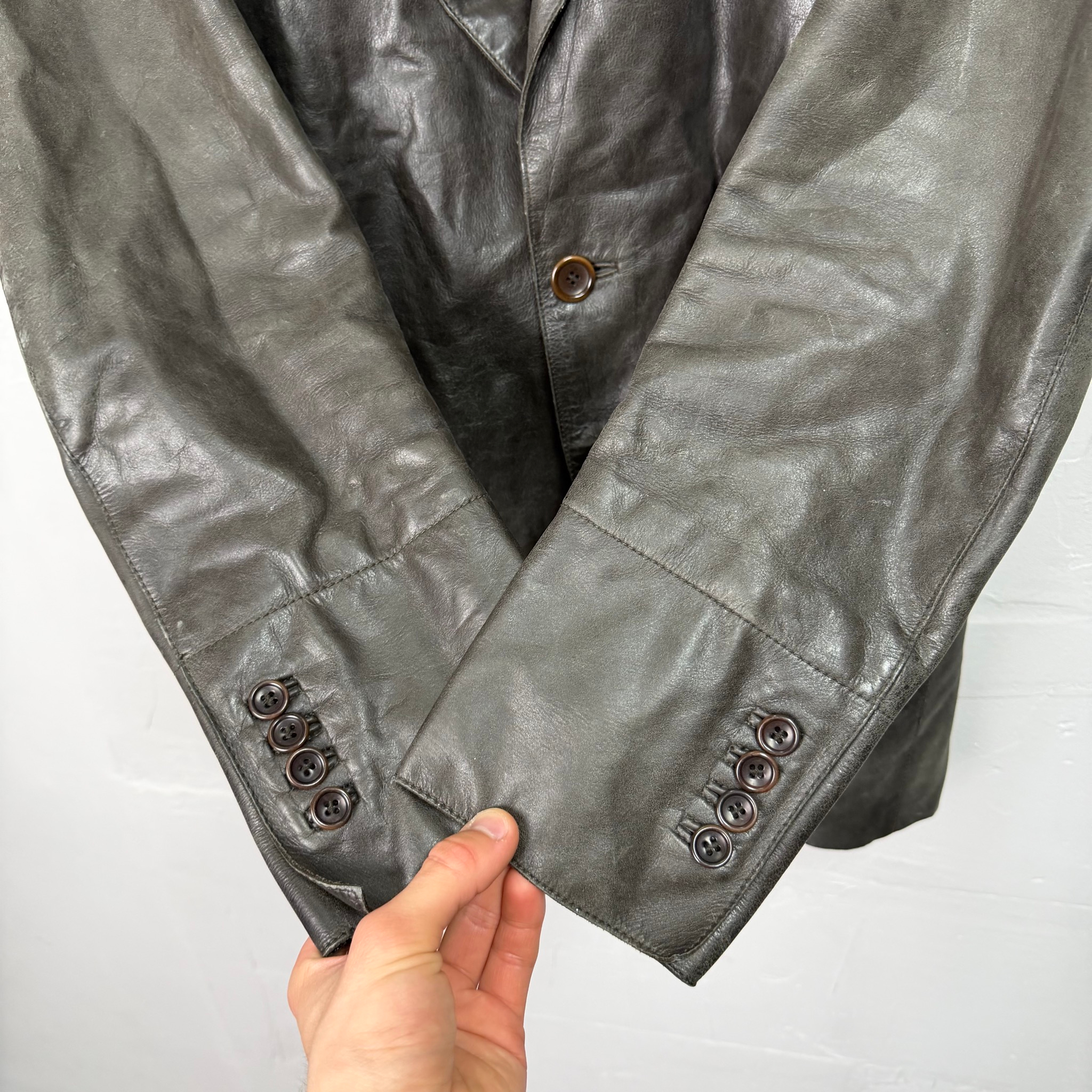Kenzo Homme Vintage 00’s Leather Jacket, миниатюра 10