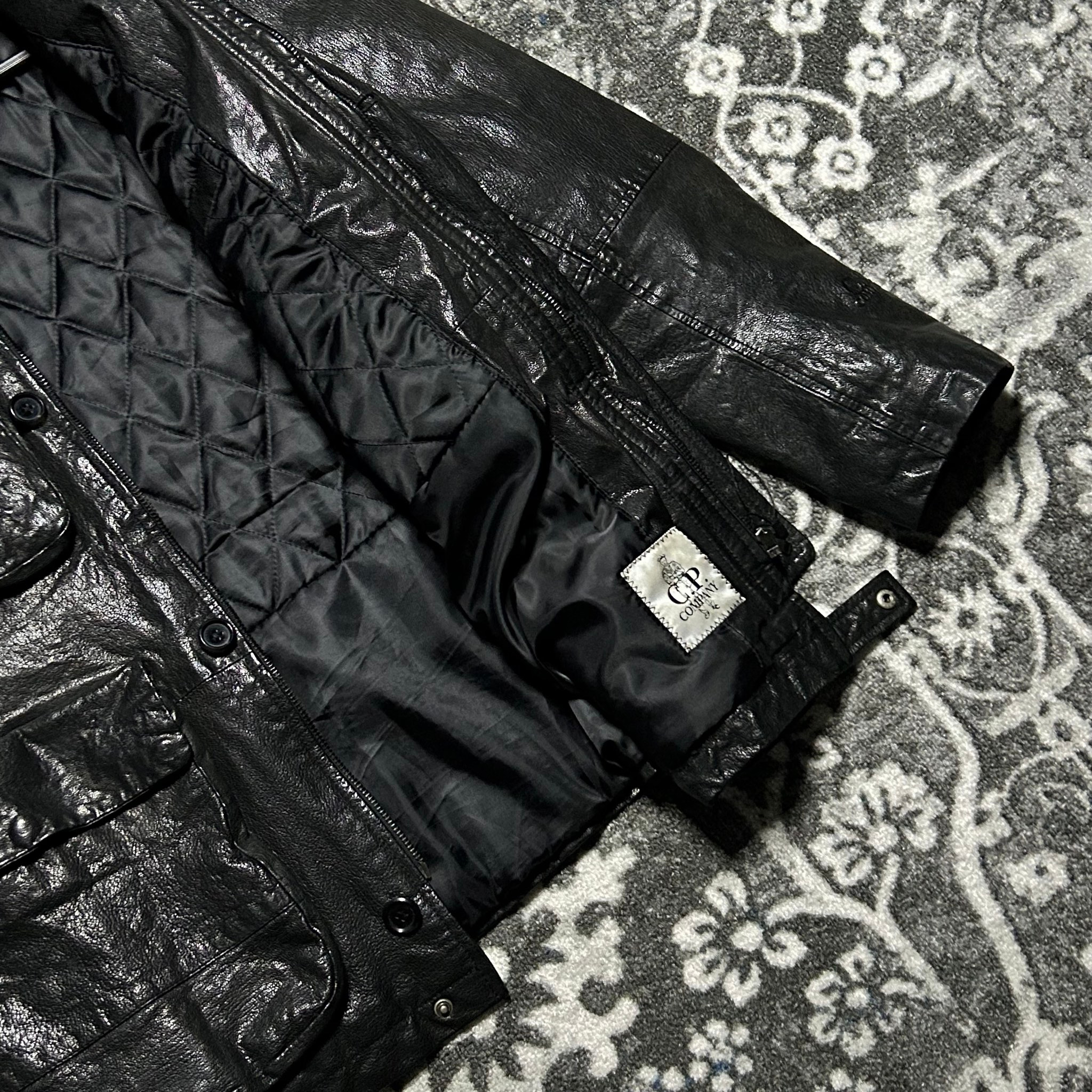 C.P. Company Leather Goggle Jacket Black, миниатюра 7