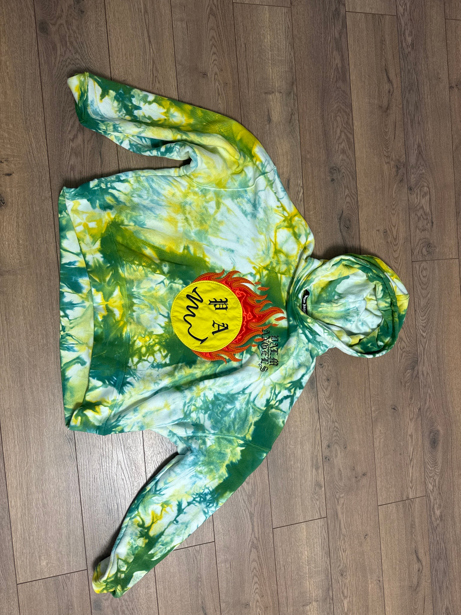 Palm Angels Tie Dye Burning Head Hoodie, миниатюра 1