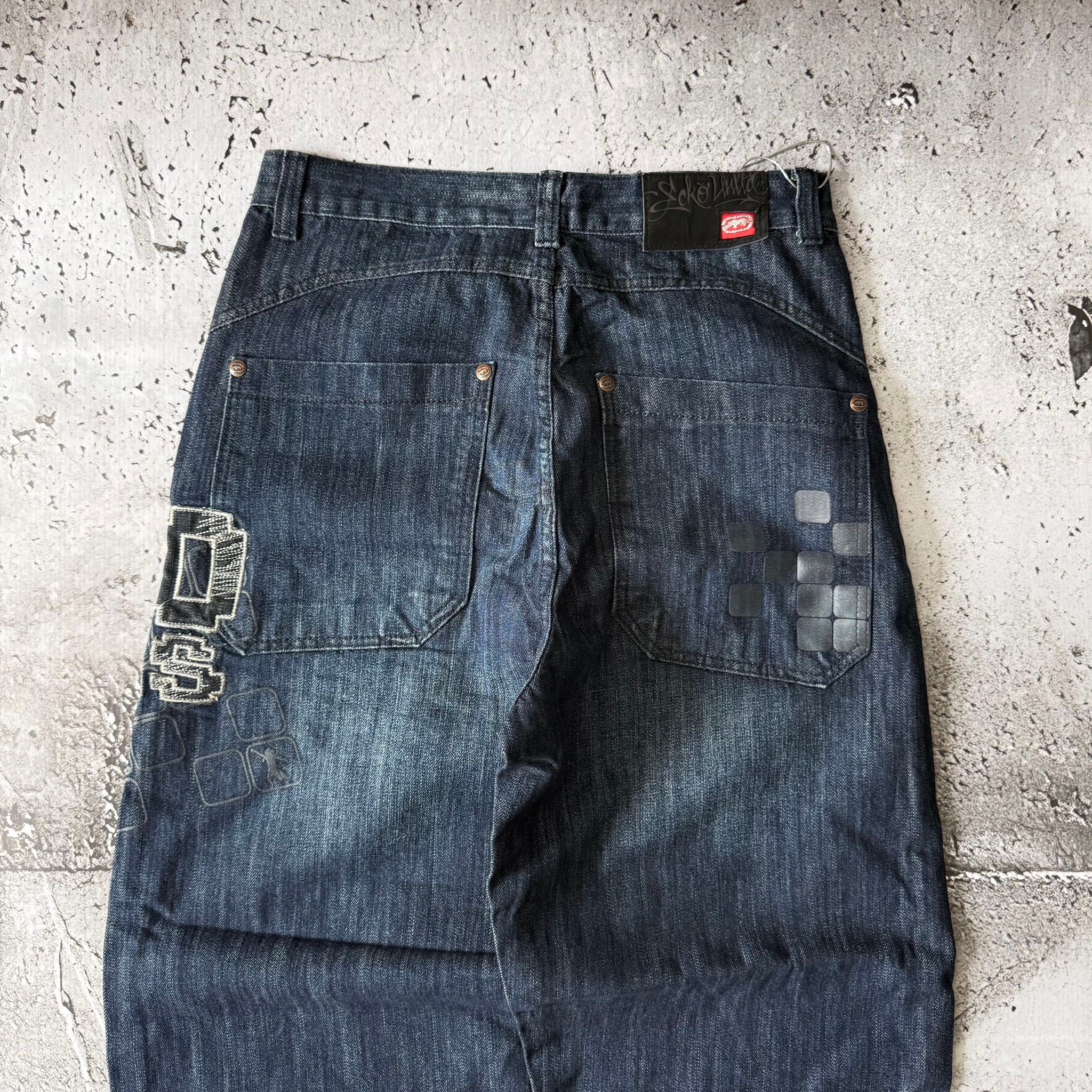 Ecko Unltd 2000s Vintage Embroidered Baggy Jeans, миниатюра 5