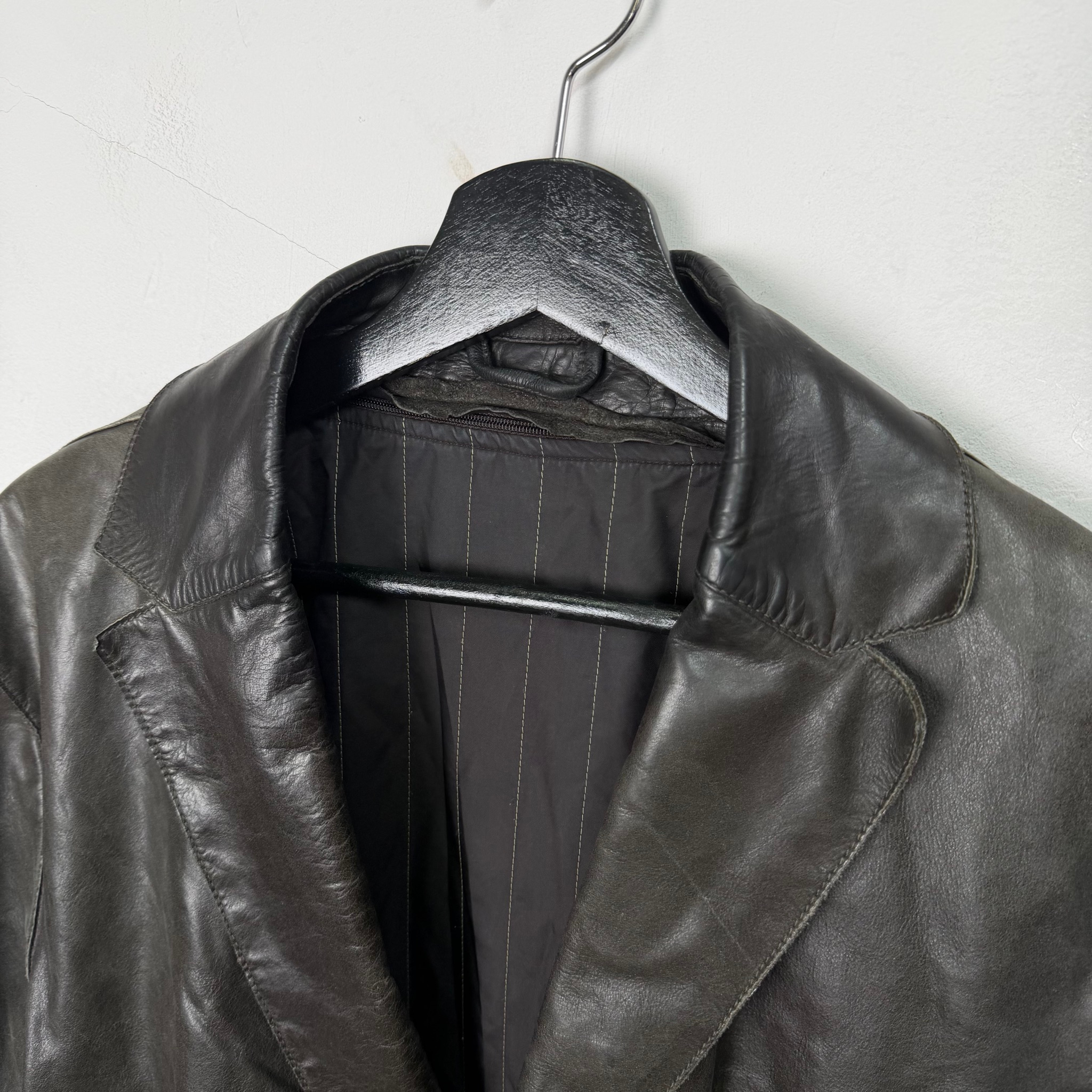 Kenzo Homme Vintage 00’s Leather Jacket, миниатюра 3