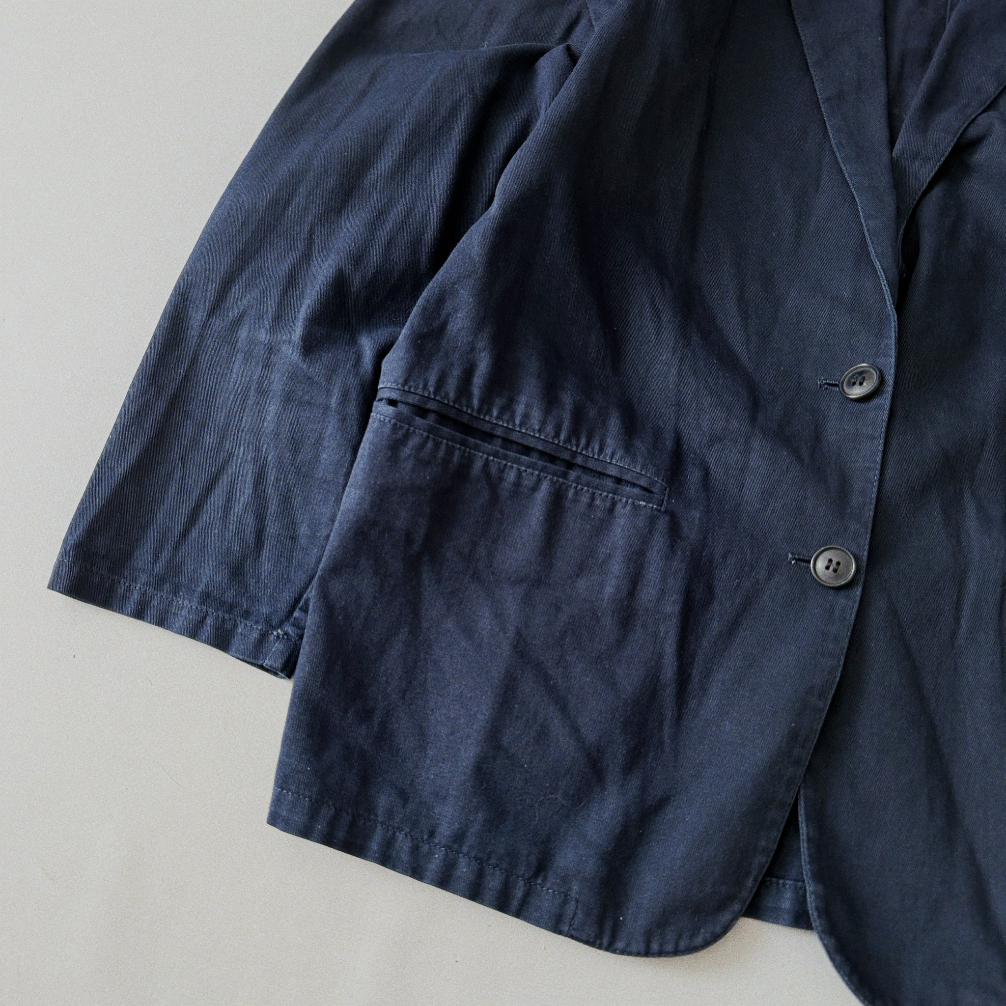 Emporio Armani 2000s Vintage Archival Baumwolle Japanism Style Navy Blazer, миниатюра 2