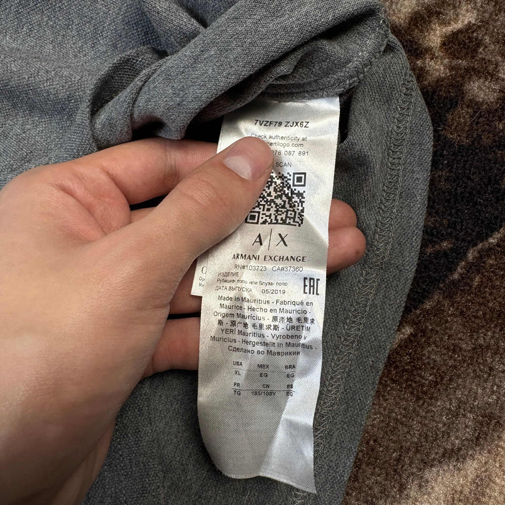 Armani Exchange  Мужская Футболка Поло, миниатюра 5