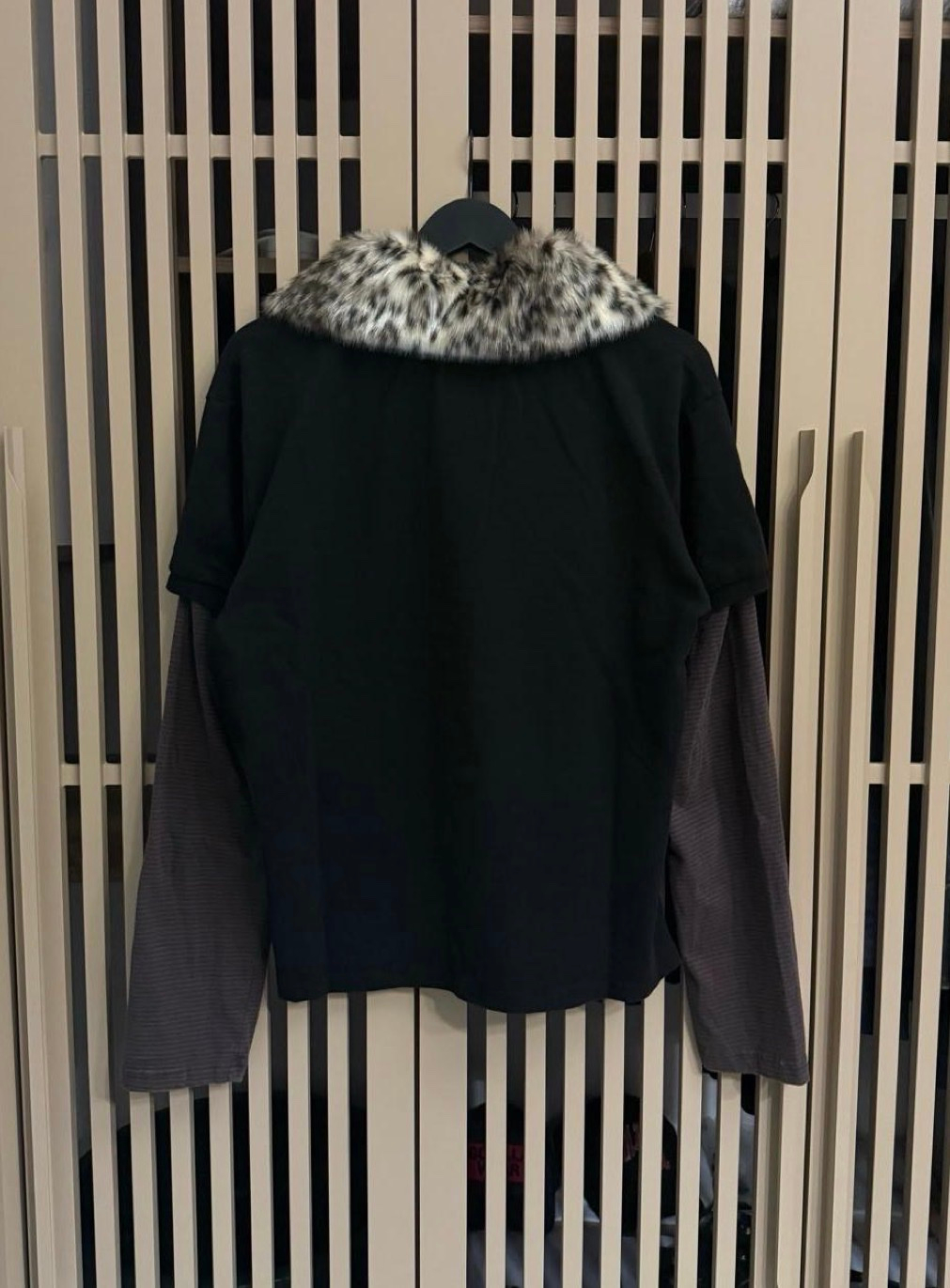 Protocol Index fur collar layered polo longsleeve, миниатюра 2