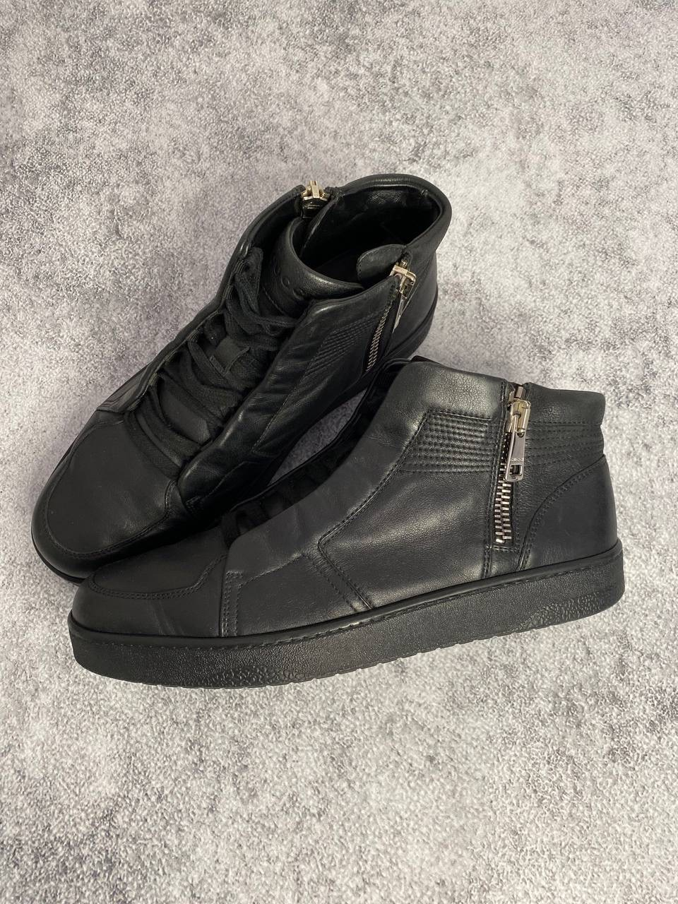 Gucci Double Zip Leather High-Top Sneakers, миниатюра 3