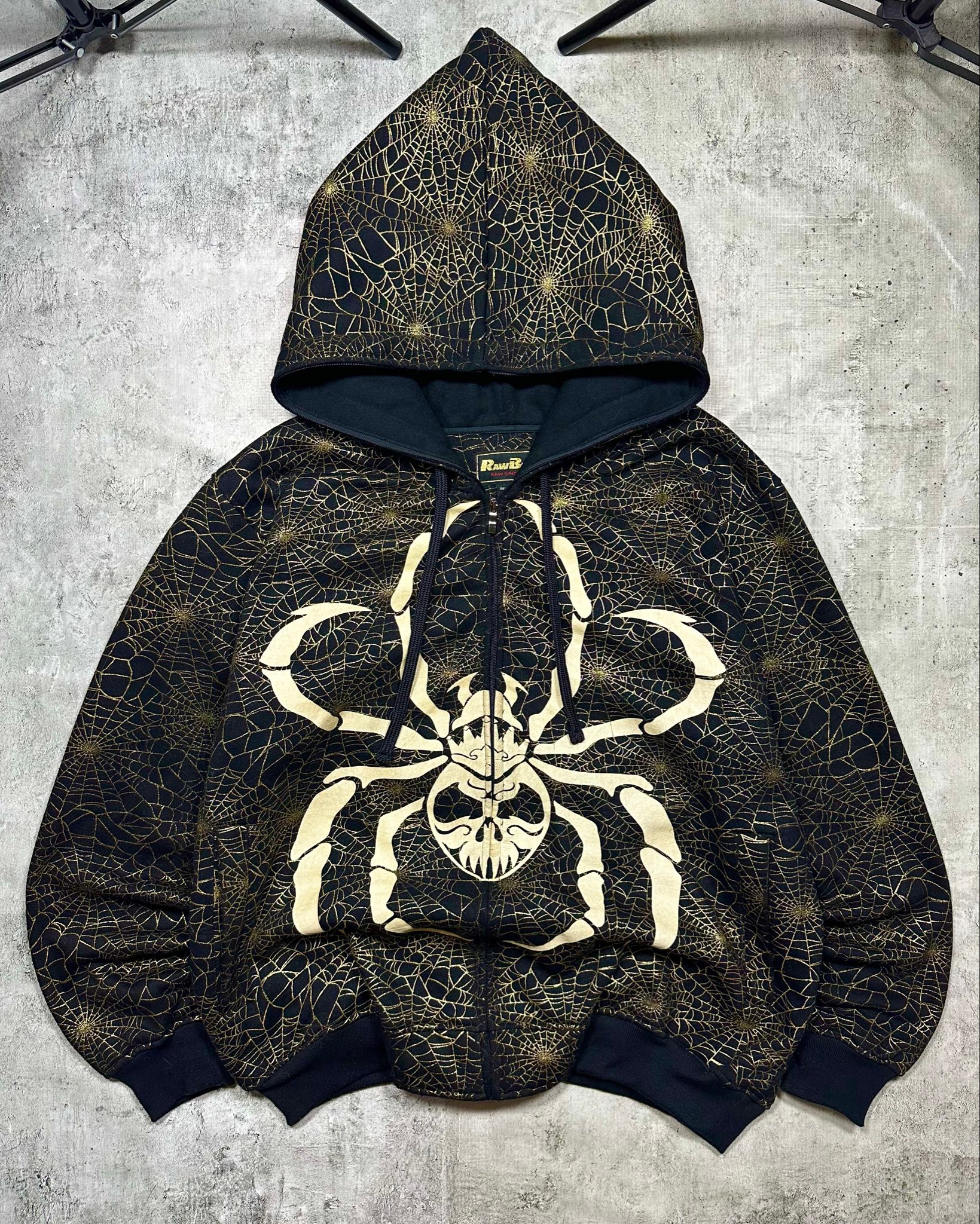 Raw Blue Black gold spider full zip hoodie, миниатюра 8