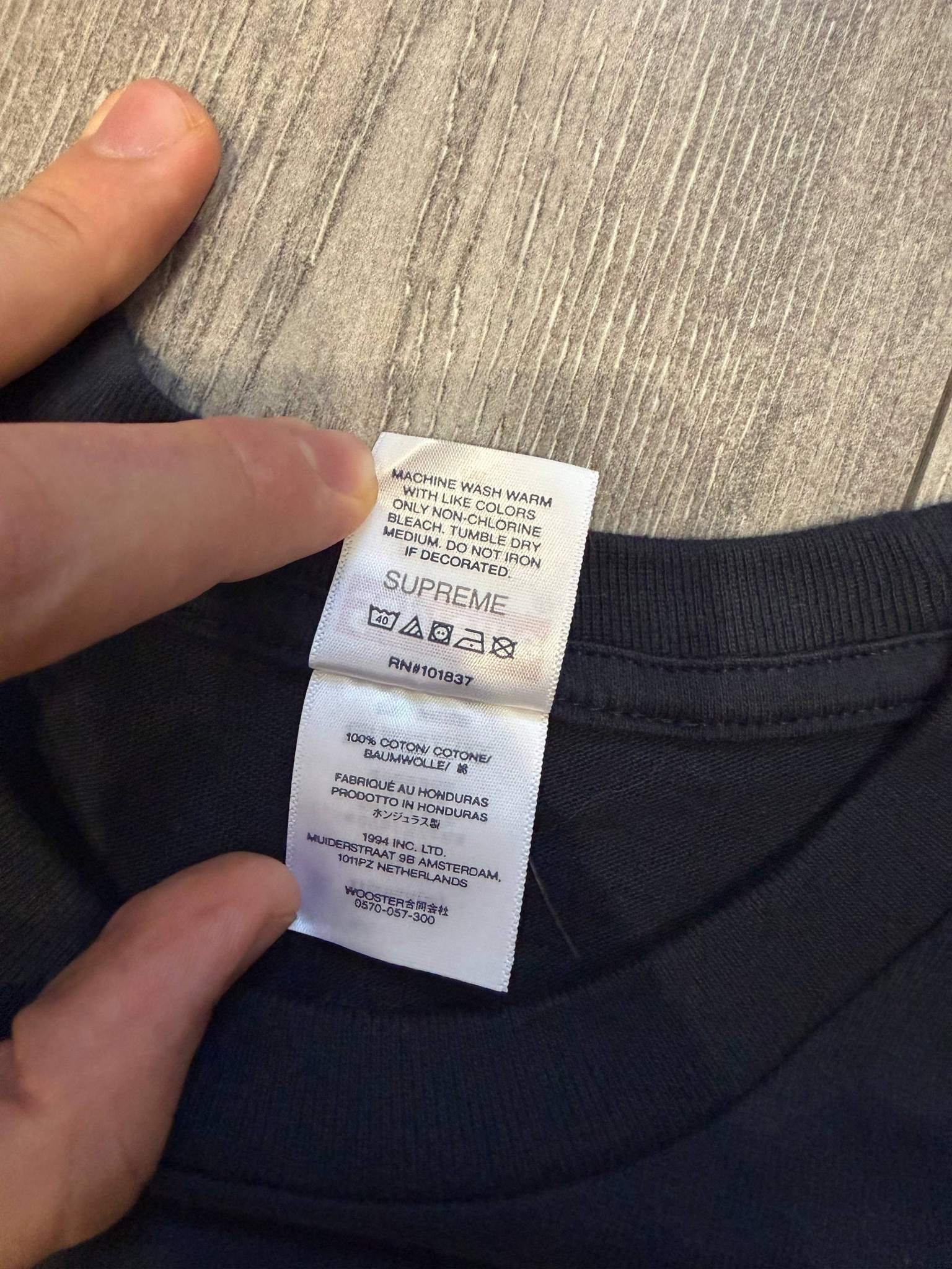 Supreme Prayer Card Box Logo Tee Navy, миниатюра 5