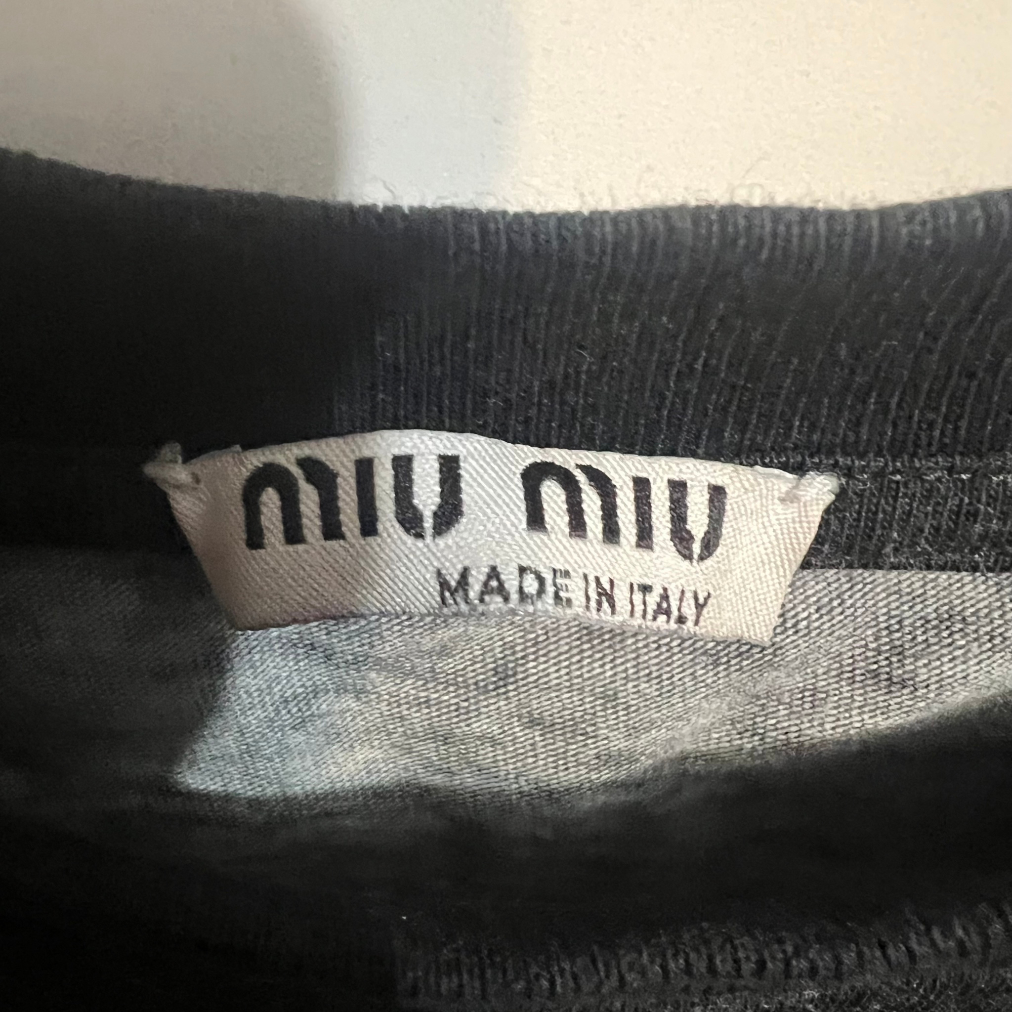 Miu Miu Black Cotton Club t-shirt, миниатюра 3