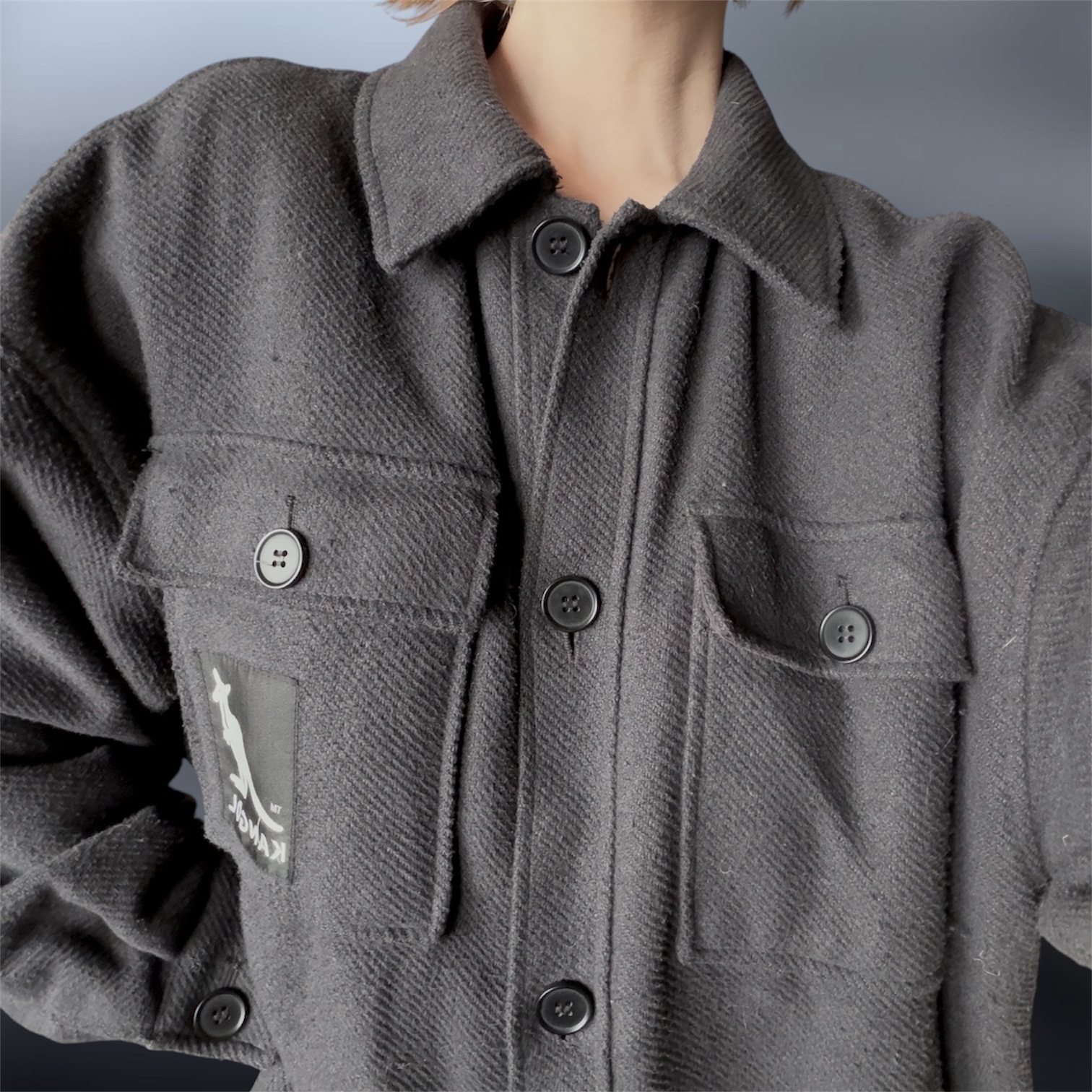 Kangol H&M Lined Button Up Jacket Shacket, миниатюра 6