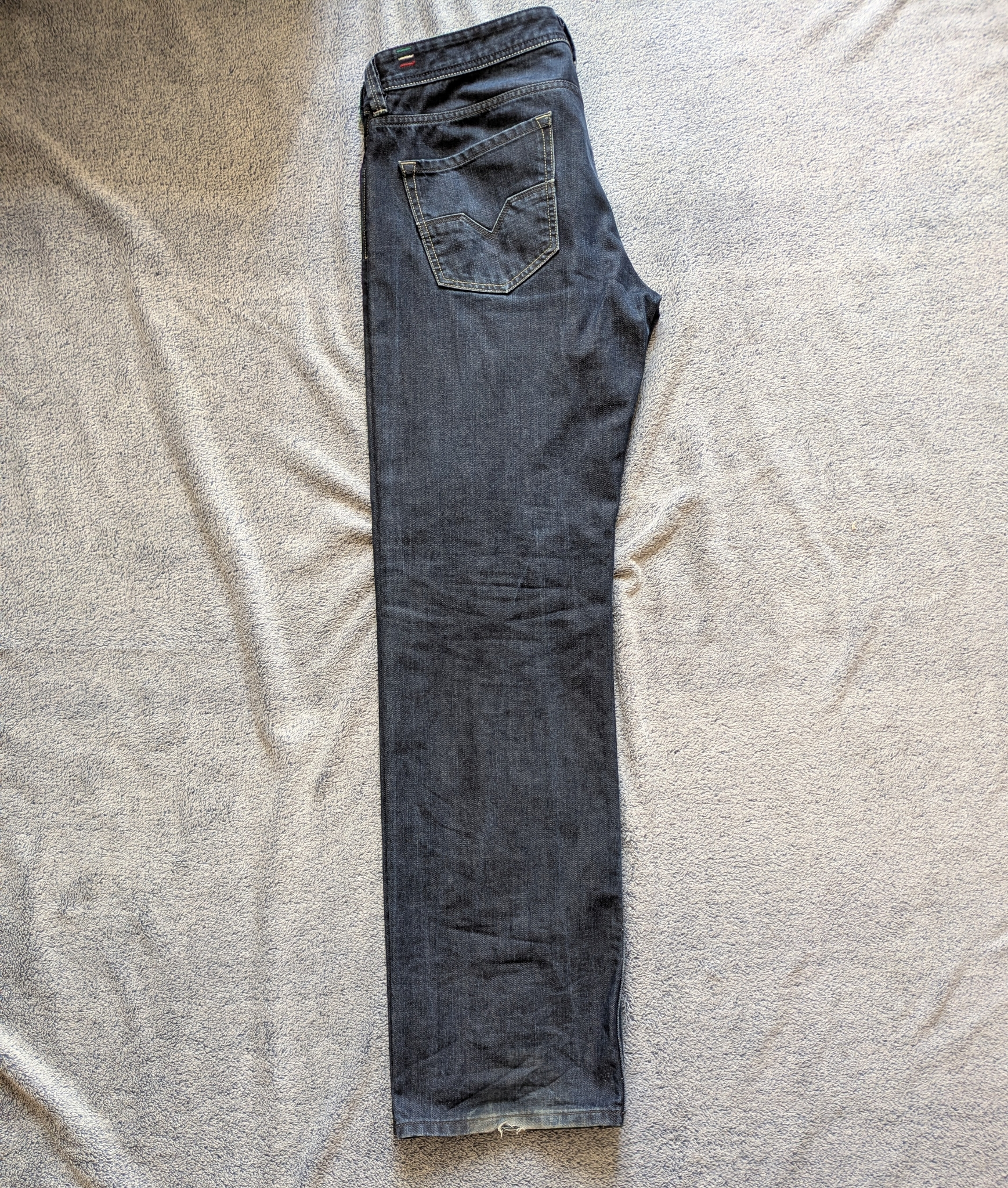 Diesel    Larkee Mens indigo blue straight fit selvedge denim jeans, миниатюра 3