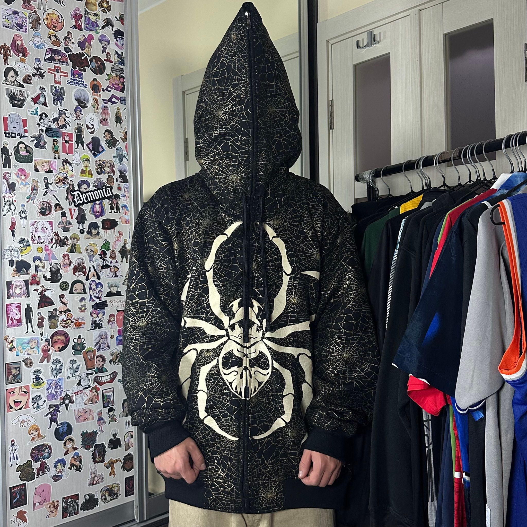 Raw Blue Black gold spider full zip hoodie, миниатюра 15