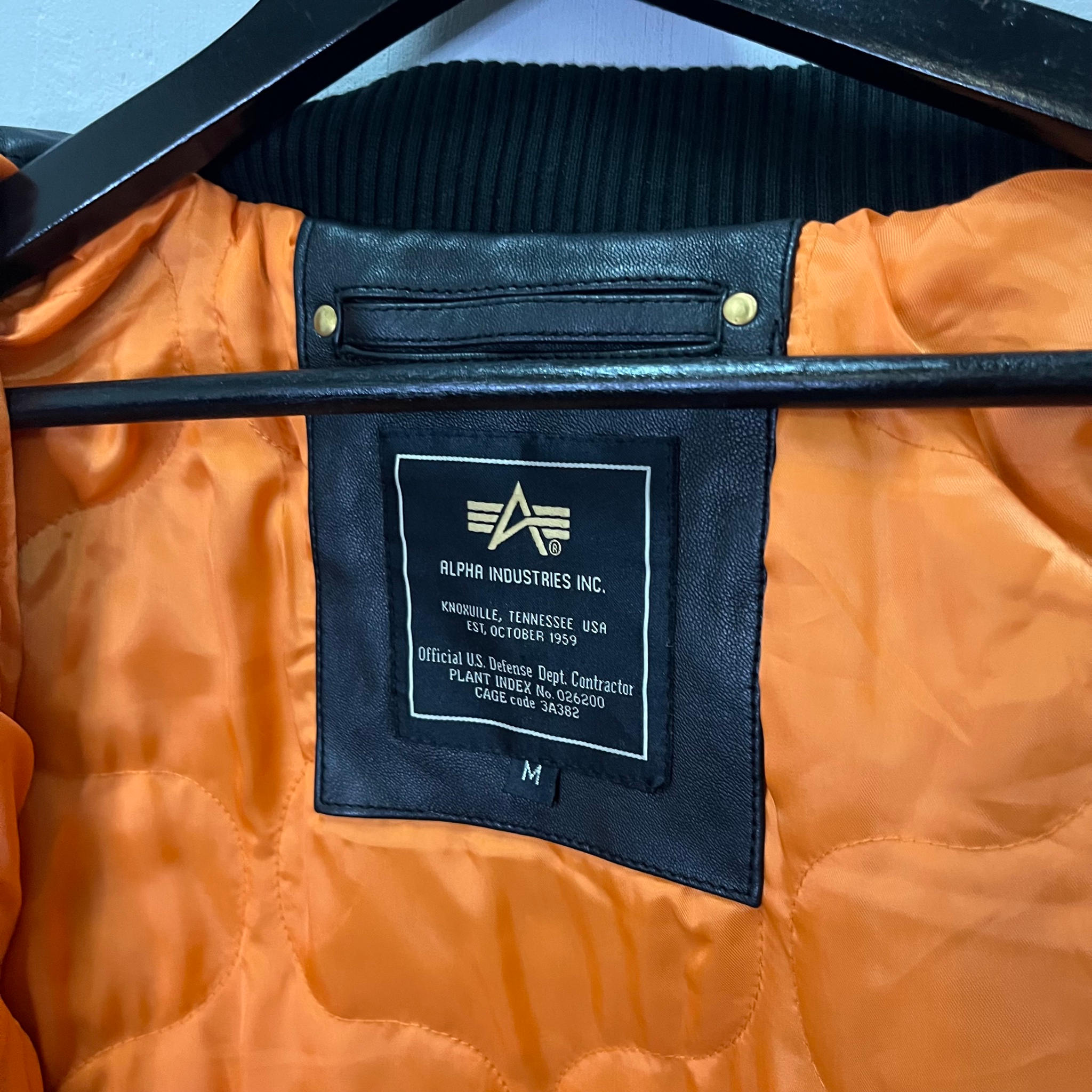 Alpha Industries Leather MA-1 Bomber Jacket, миниатюра 7