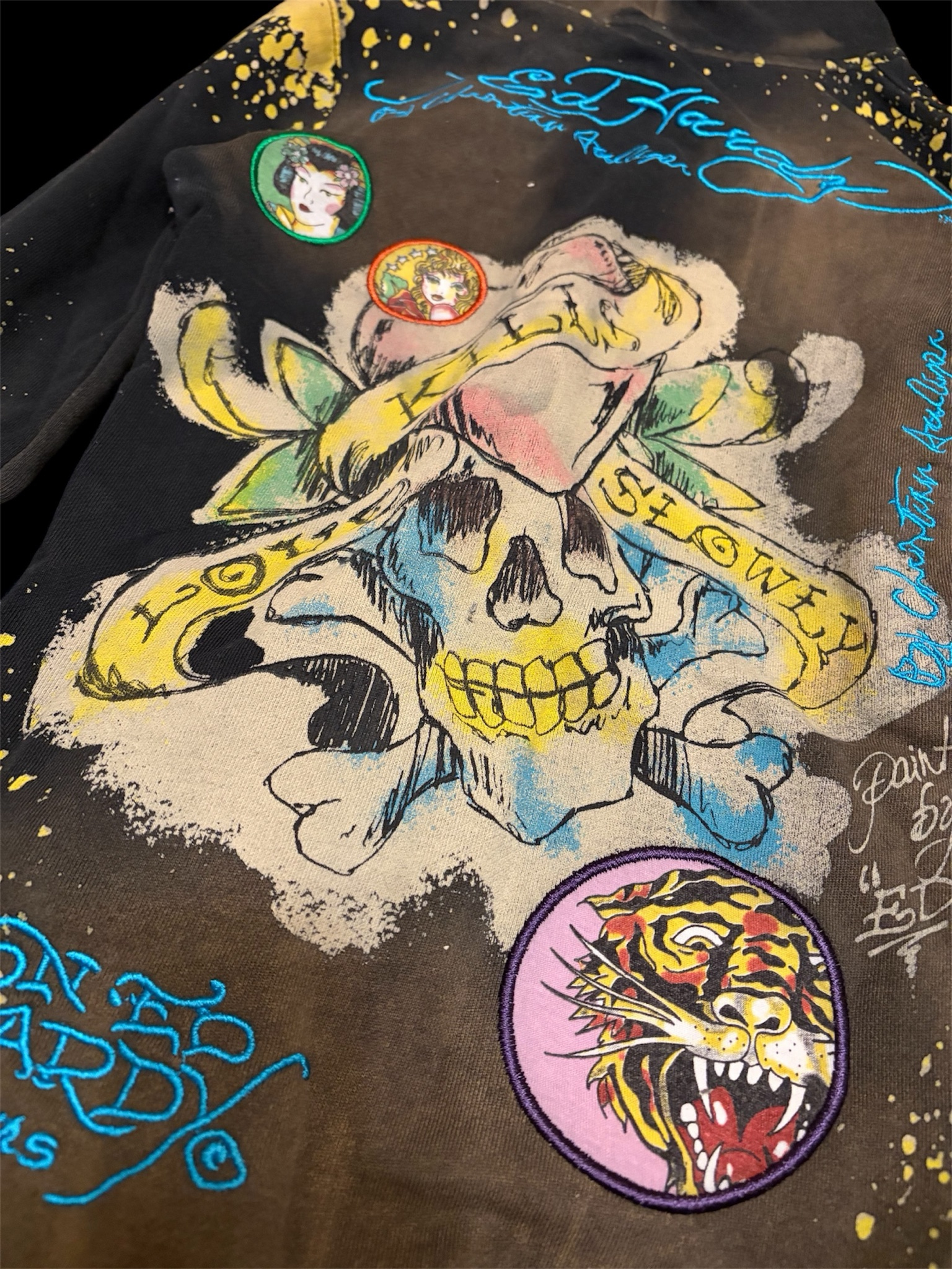 Ed Hardy Tattoo You Splatter Patch Hoodie, миниатюра 6