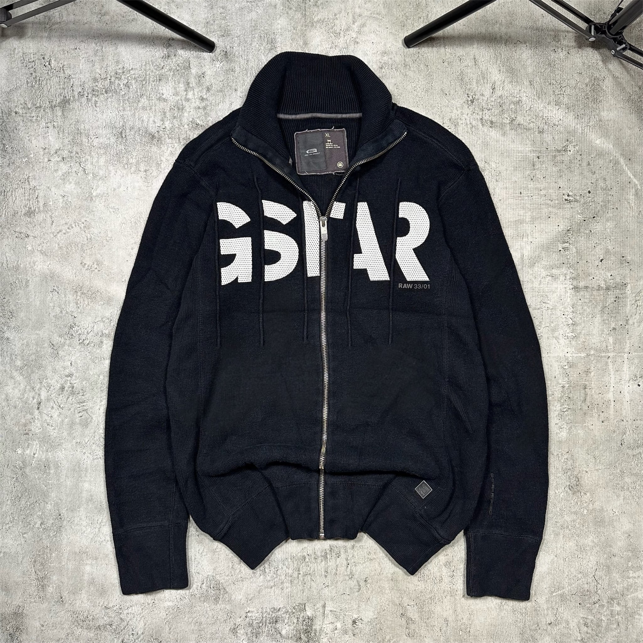 G Star Raw Black zip up sweatshirt pullover, миниатюра 4