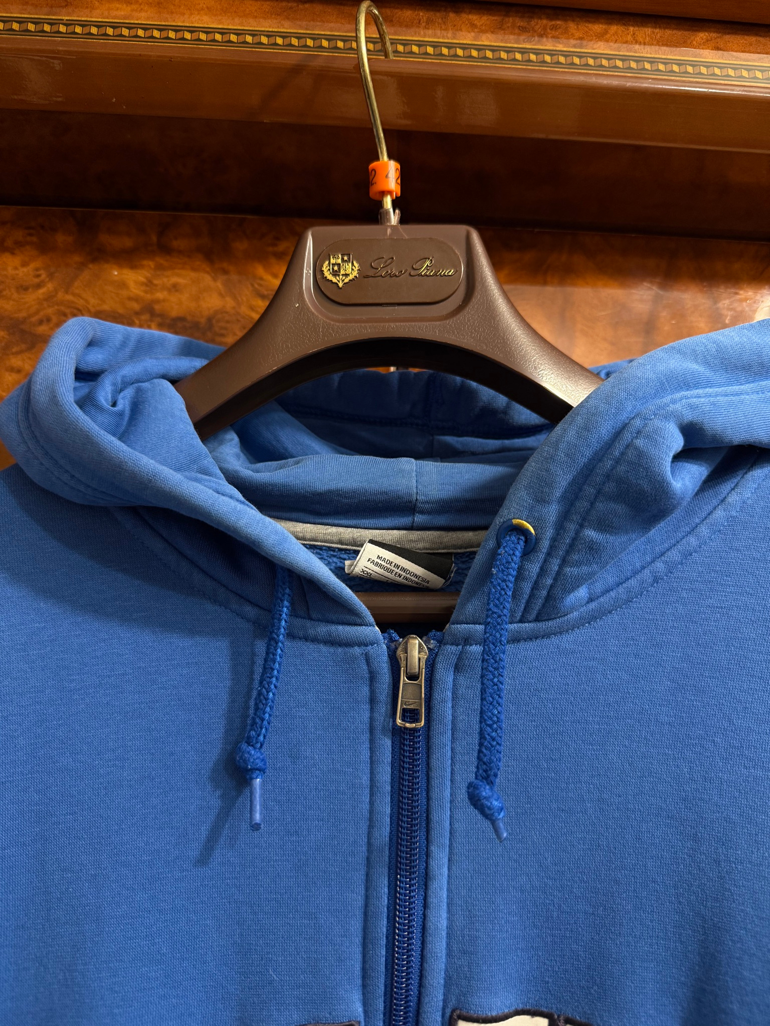Nike Blue Mini Logo Zip Hoodie, миниатюра 4