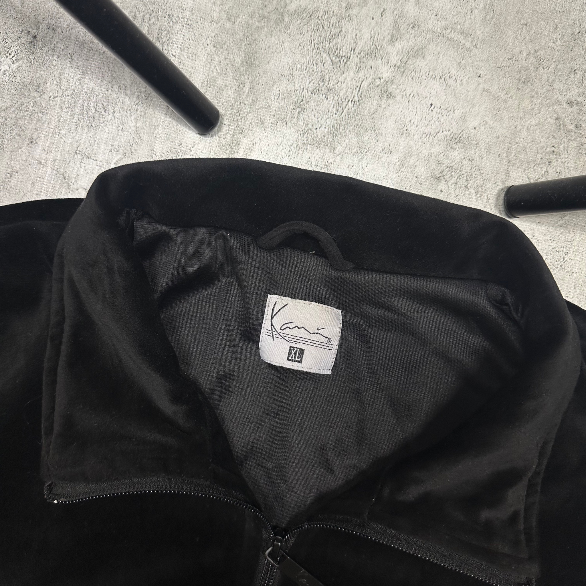 Karl Kani Velour black zip hoodie, миниатюра 3