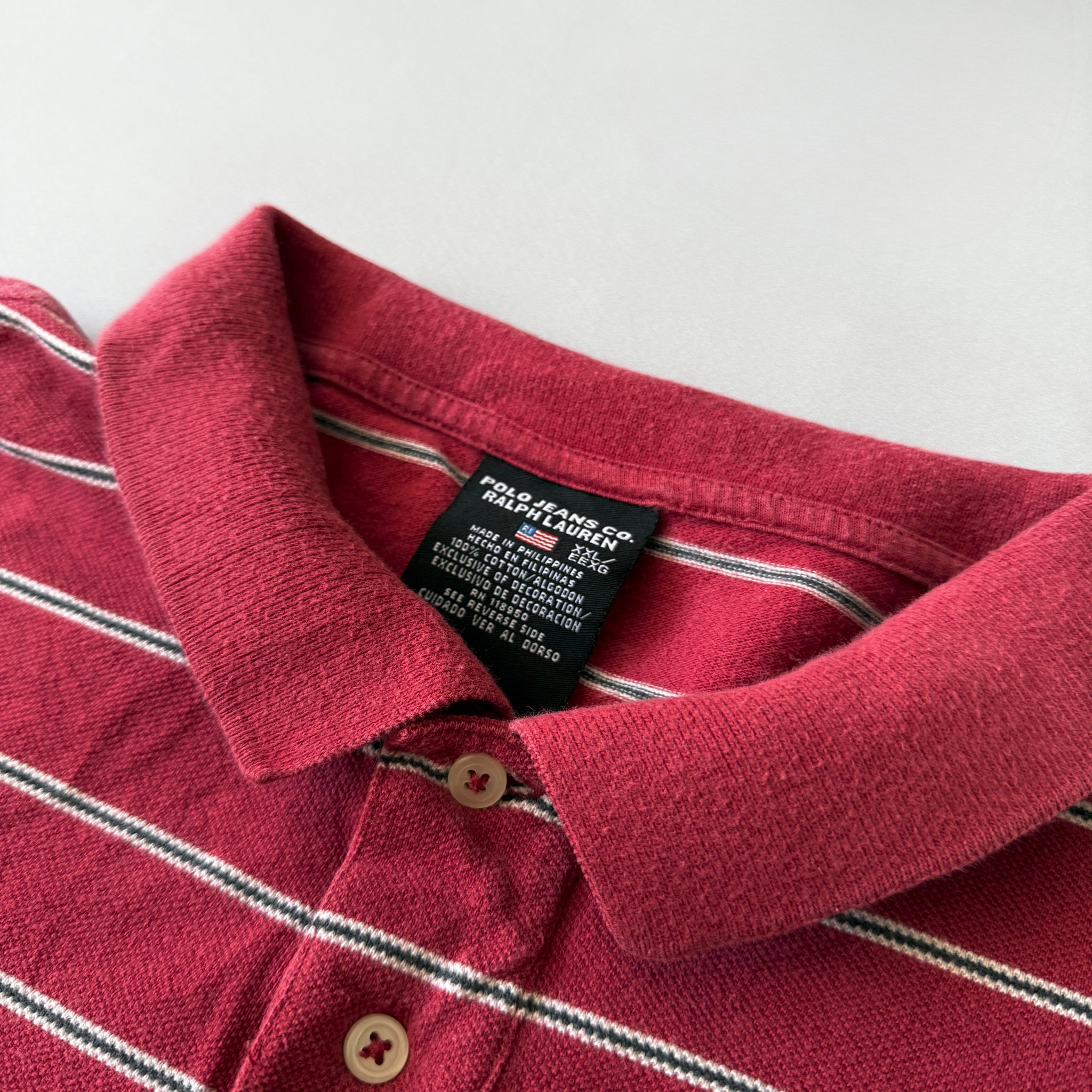 Polo Jeans Co / Ralph Lauren 1990s Vintage Stripped Polo Shirt, миниатюра 5