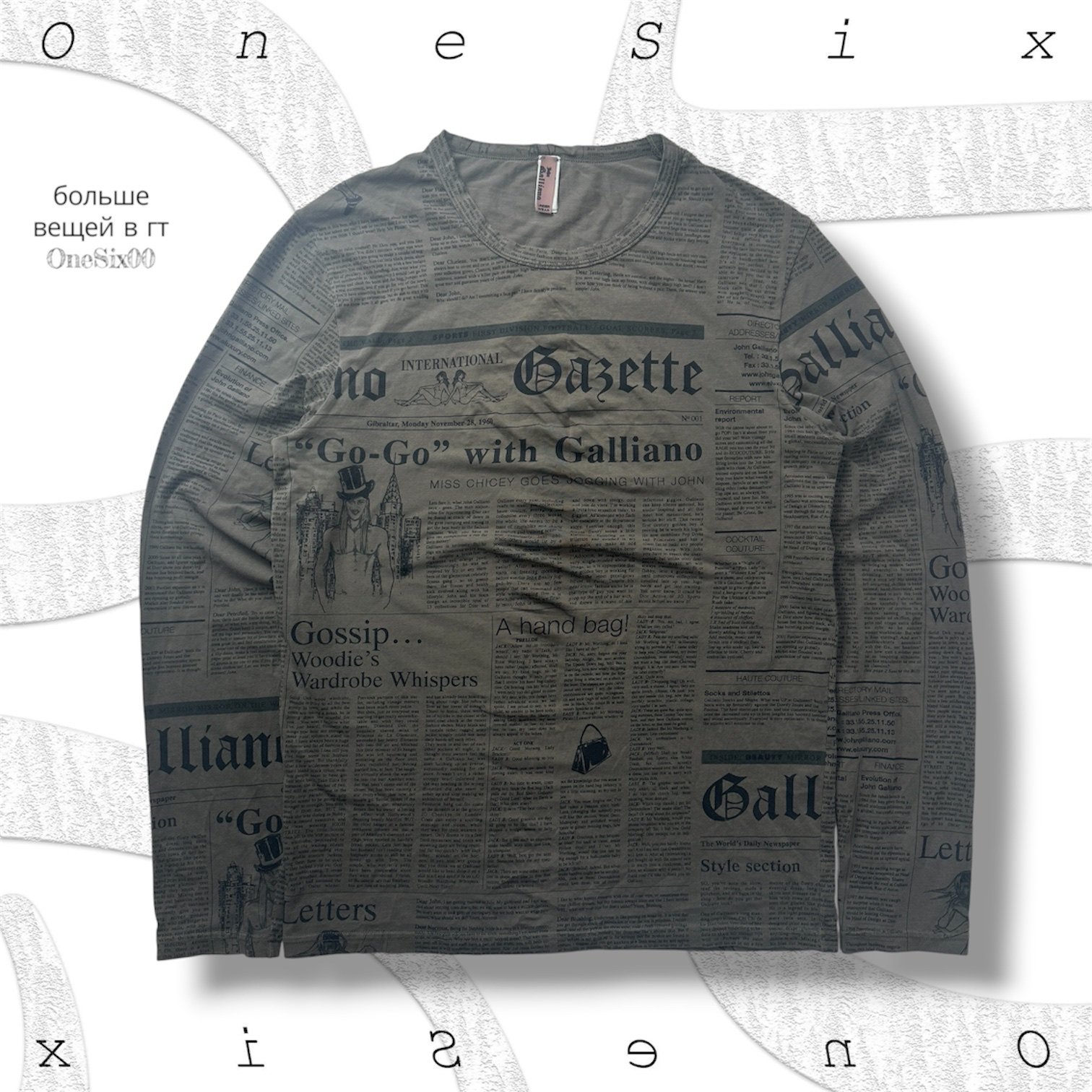John Galliano Gazette longsleeve, миниатюра 2