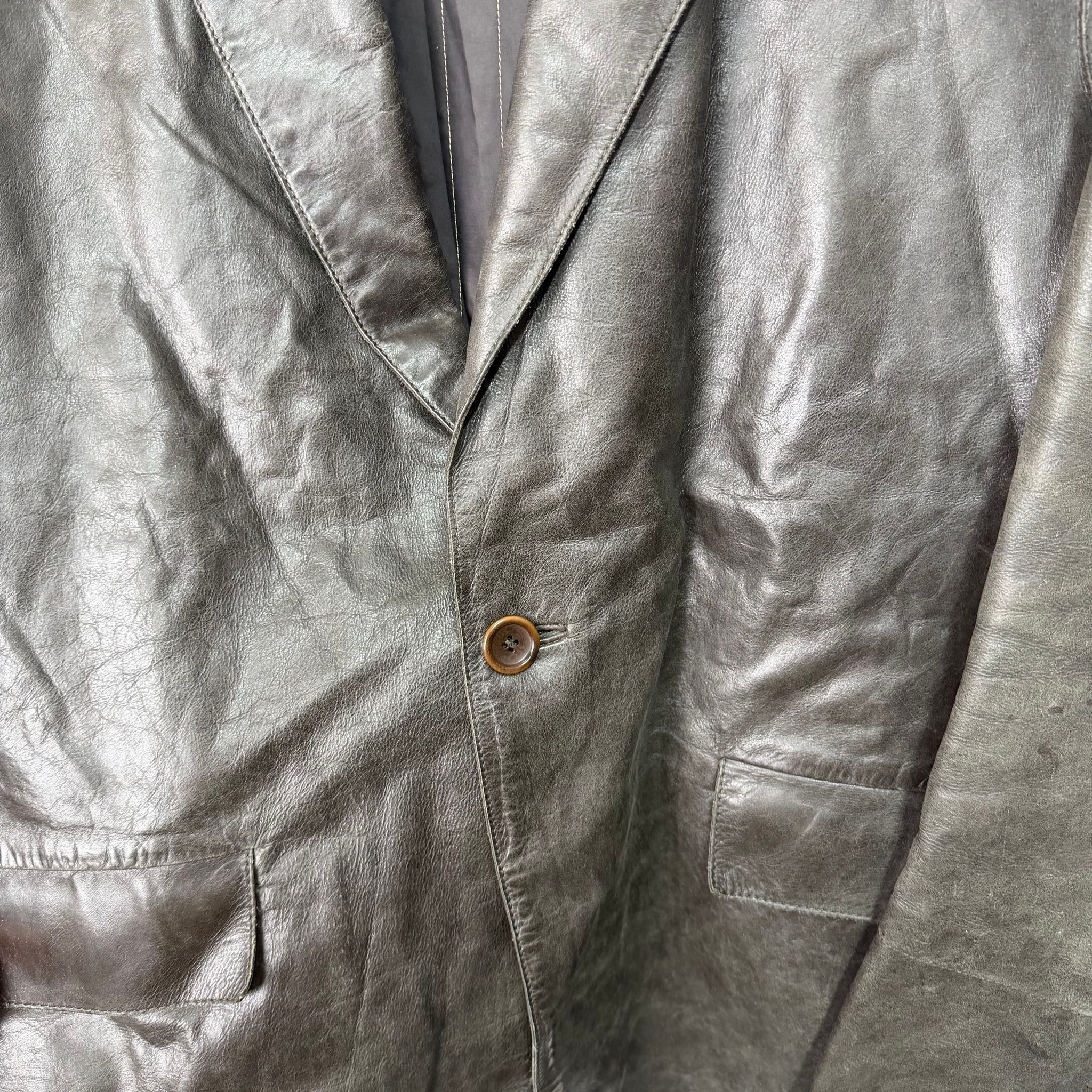 Kenzo Homme Vintage 00’s Leather Jacket, миниатюра 6