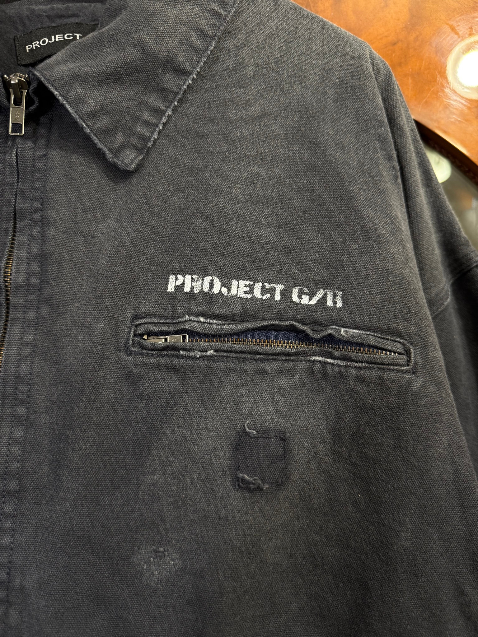 Project G/R Distressed Canvas Blue Work Jacket, миниатюра 3
