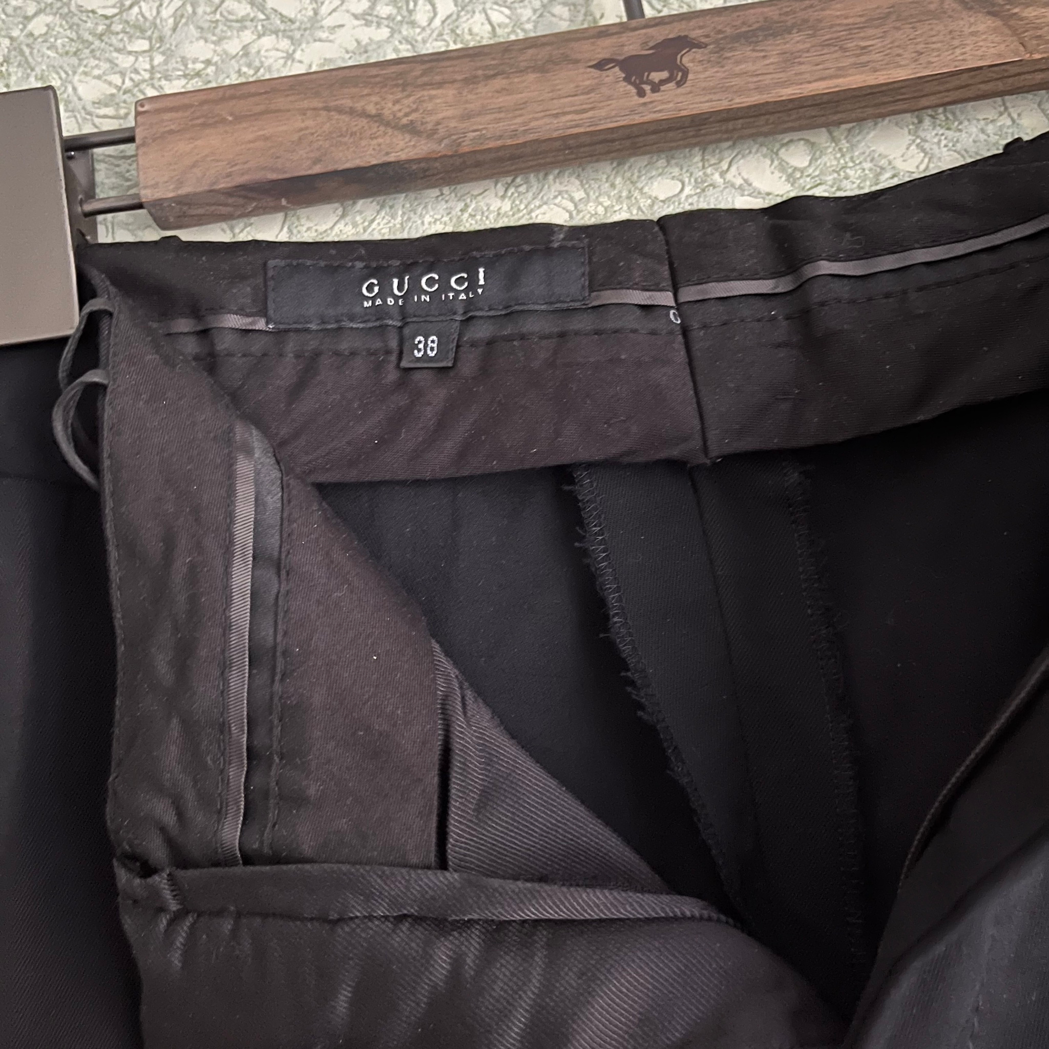 Gucci by Tom Ford AW01 Asymmetric Side Zip Trousers, миниатюра 3