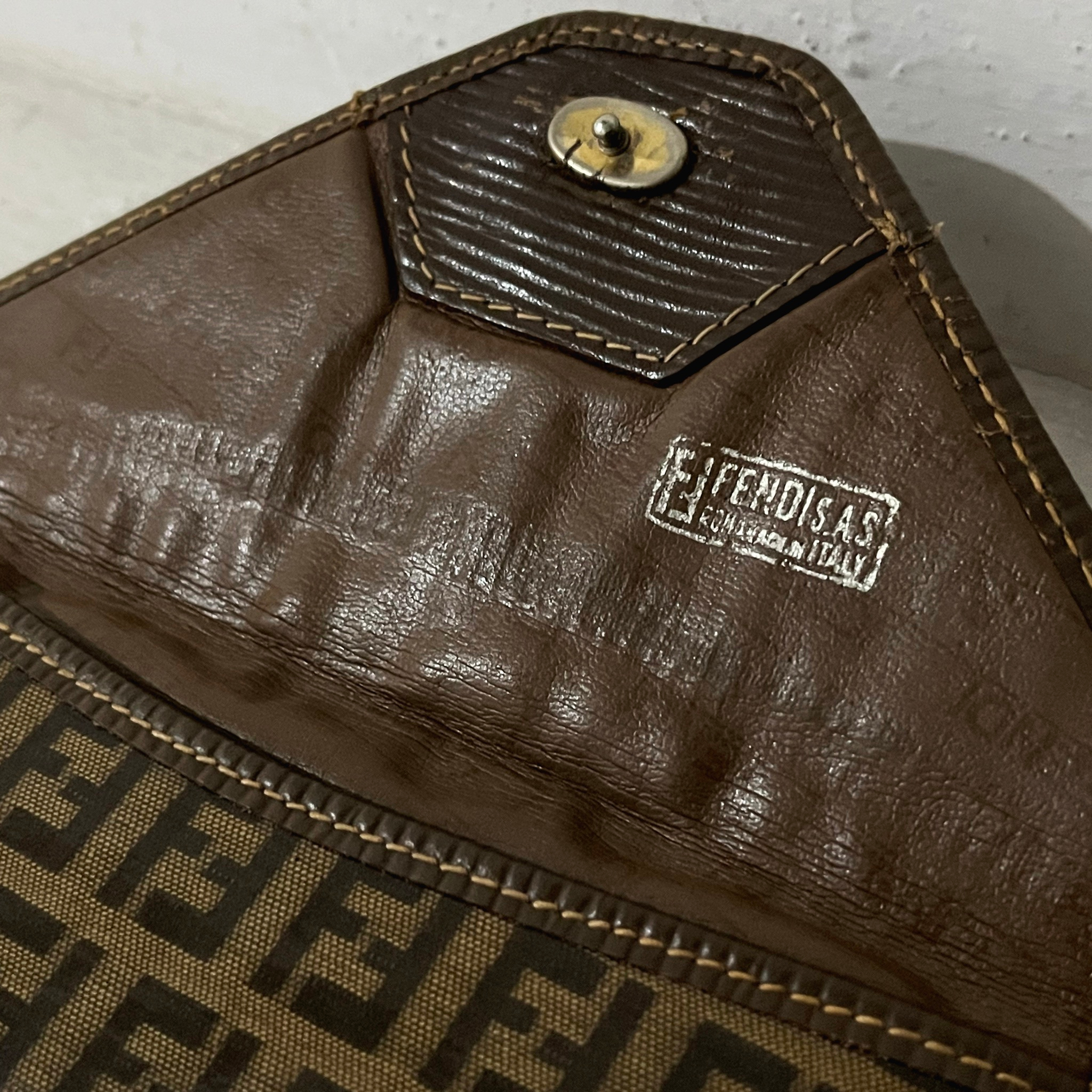 Fendi Zucca FF Logo Lambskin Envelope Clutch, миниатюра 5