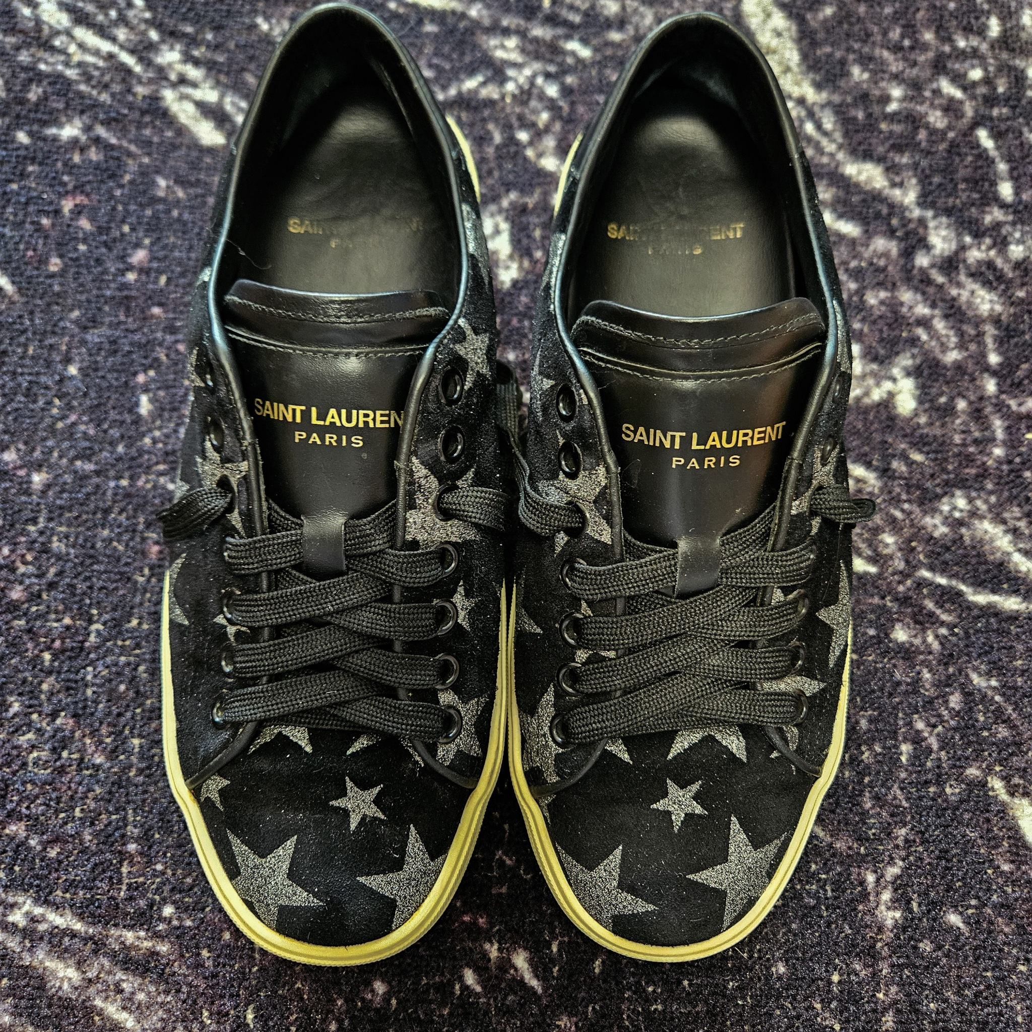 Saint Laurent SL/06 Platform Black Suede Glitter Stars, миниатюра 1