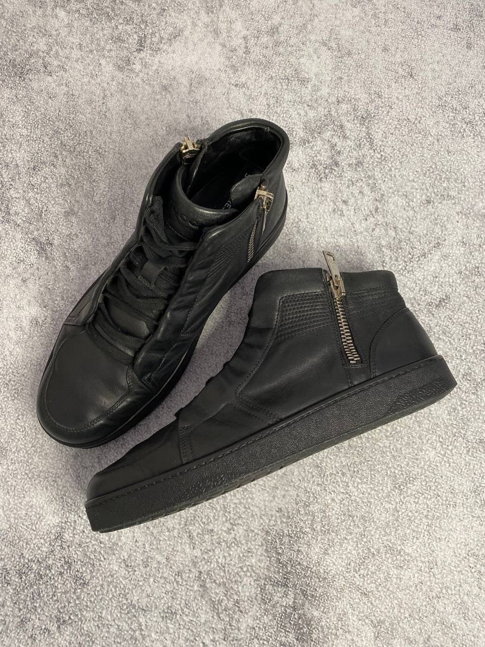 Gucci Double Zip Leather High-Top Sneakers, миниатюра 6