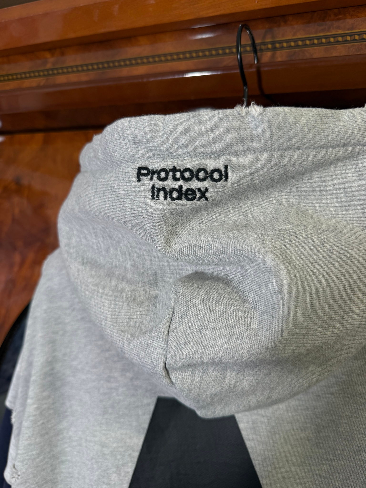 Protocol Index ARMY Reconstructed Sweatshirts Melange Grey Zip Hoodie, миниатюра 7