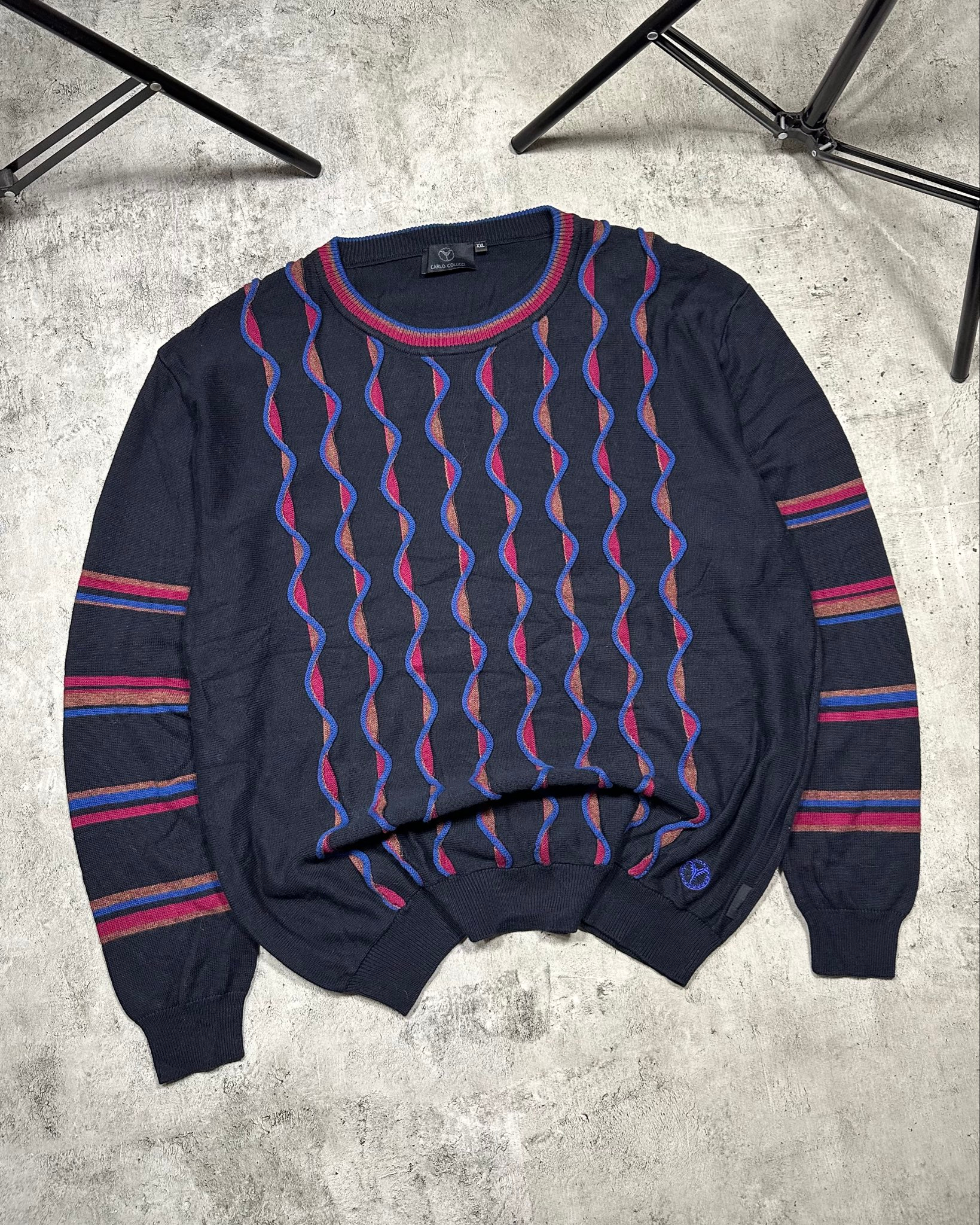 Carlo Colucci 3D knitted vintage sweater, миниатюра 12