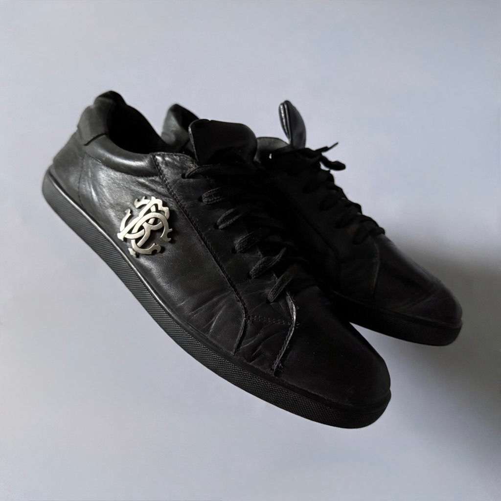 Roberto Cavalli Metallic Logo Low Tops, миниатюра 2