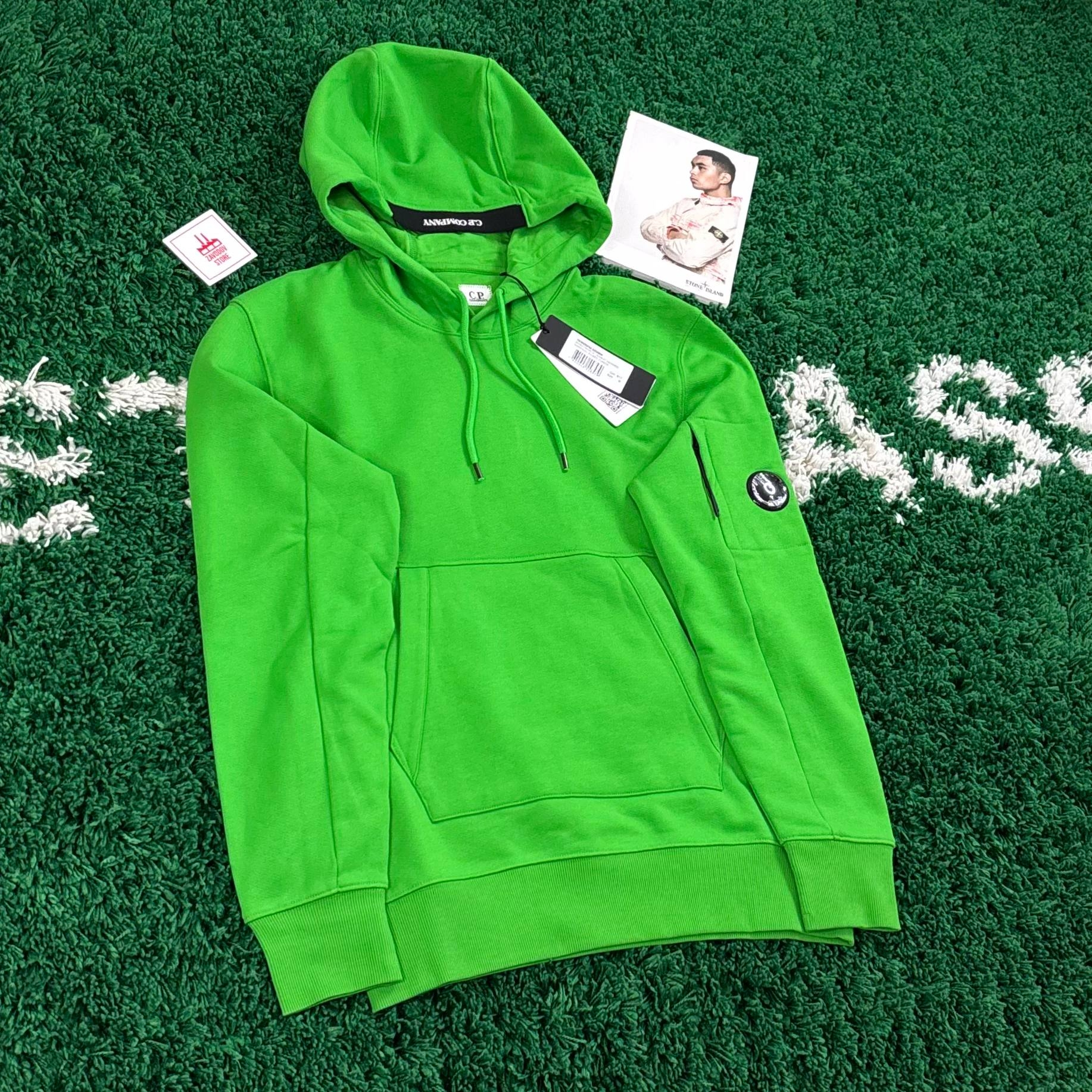 C.P. Company Sweat Fleece Hoodie Green, миниатюра 4