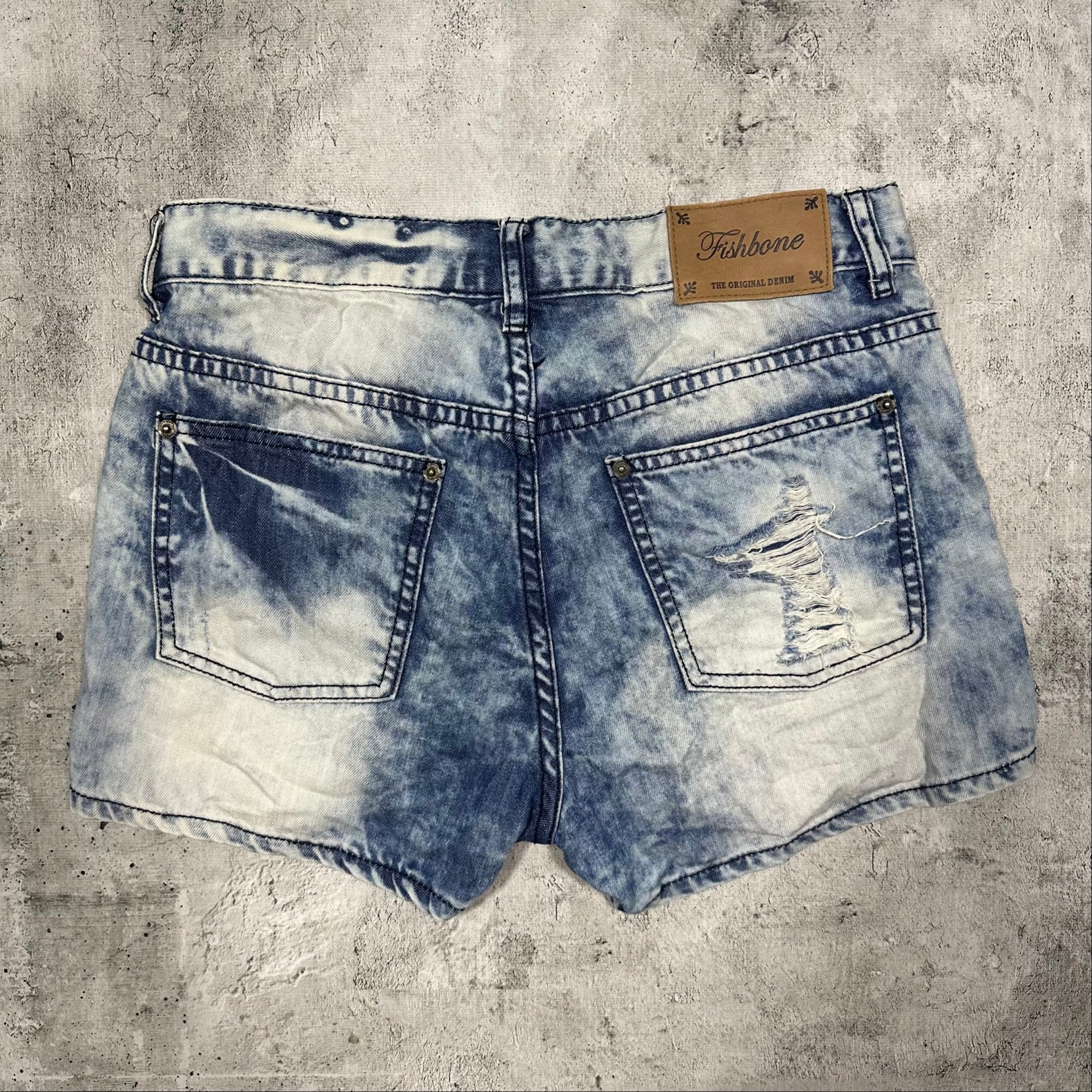Fishbone Mini skirt shorts denim USA flag, миниатюра 2