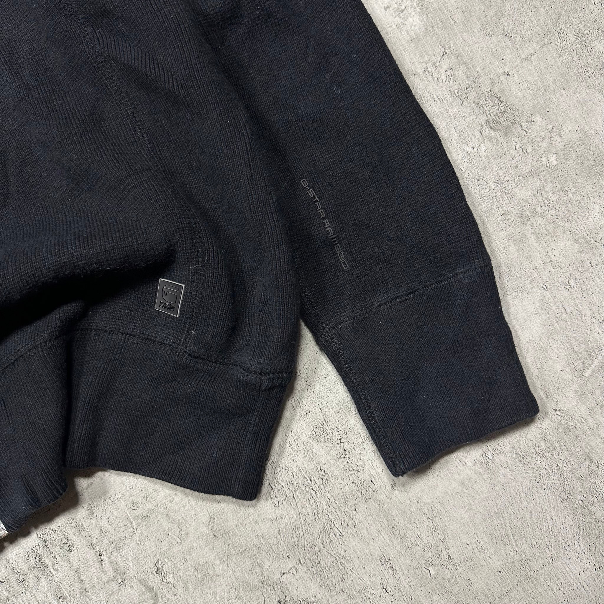 G Star Raw Black zip up sweatshirt pullover, миниатюра 13
