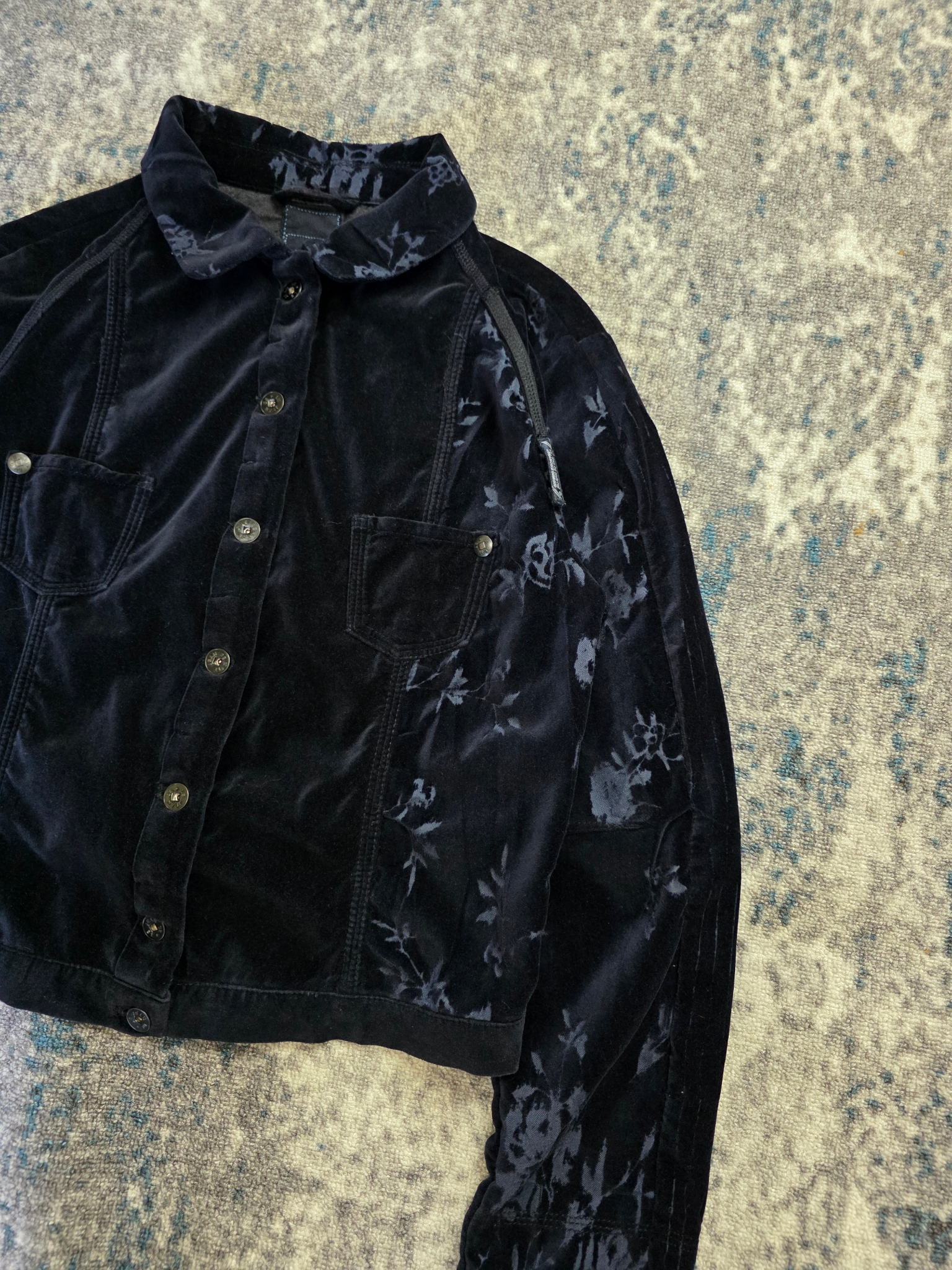 Marithe Francois Girbaud Le Jean De Floral Velvet Jacket, миниатюра 8