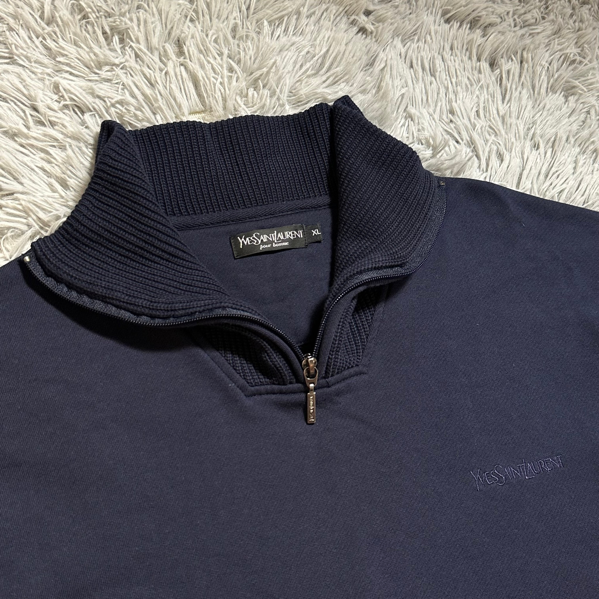 Yves Saint Laurent 1/4 Zip Sweat Ysl Vintage, миниатюра 6