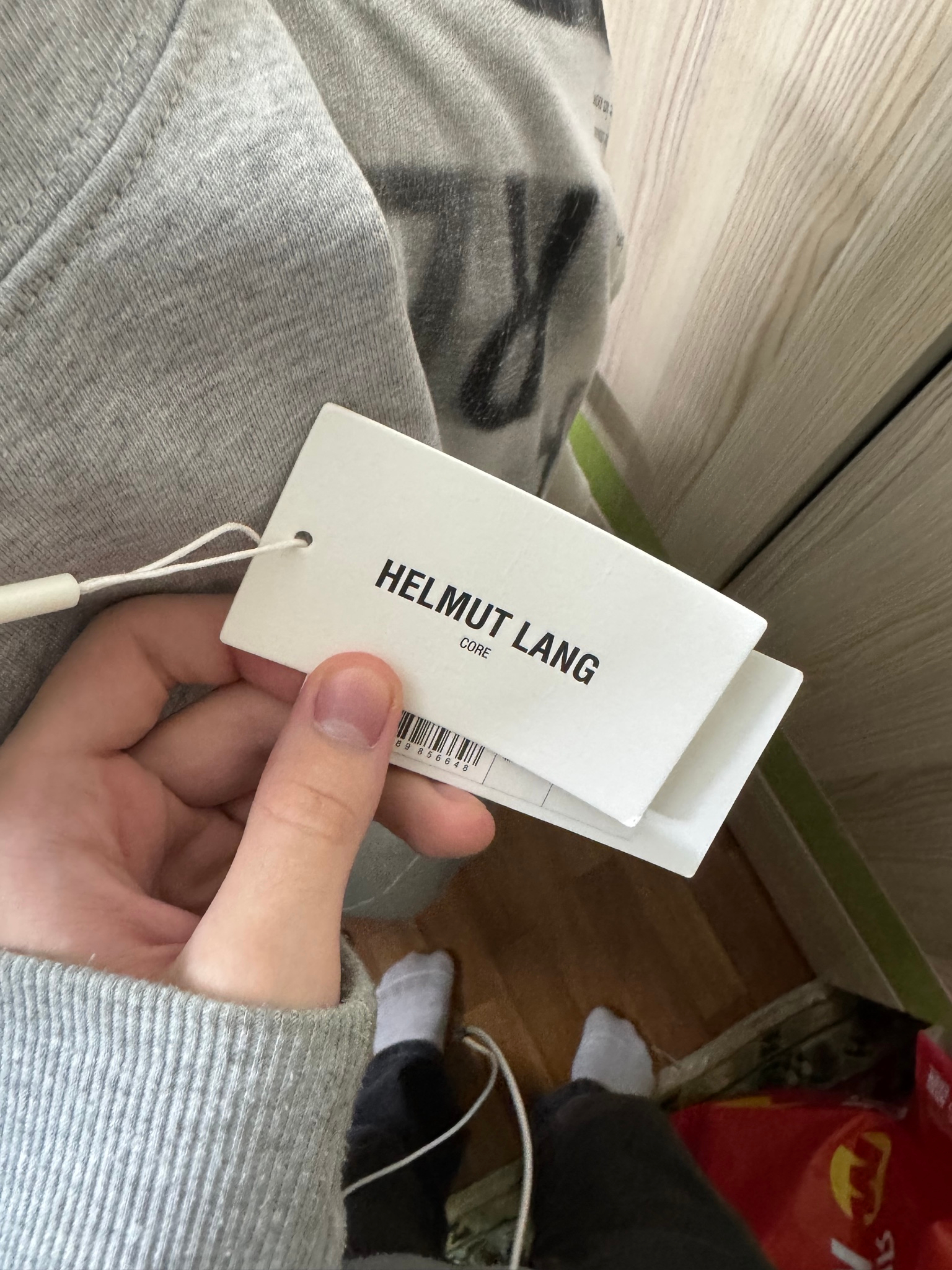 Helmut Lang basic grey hoodie, миниатюра 5