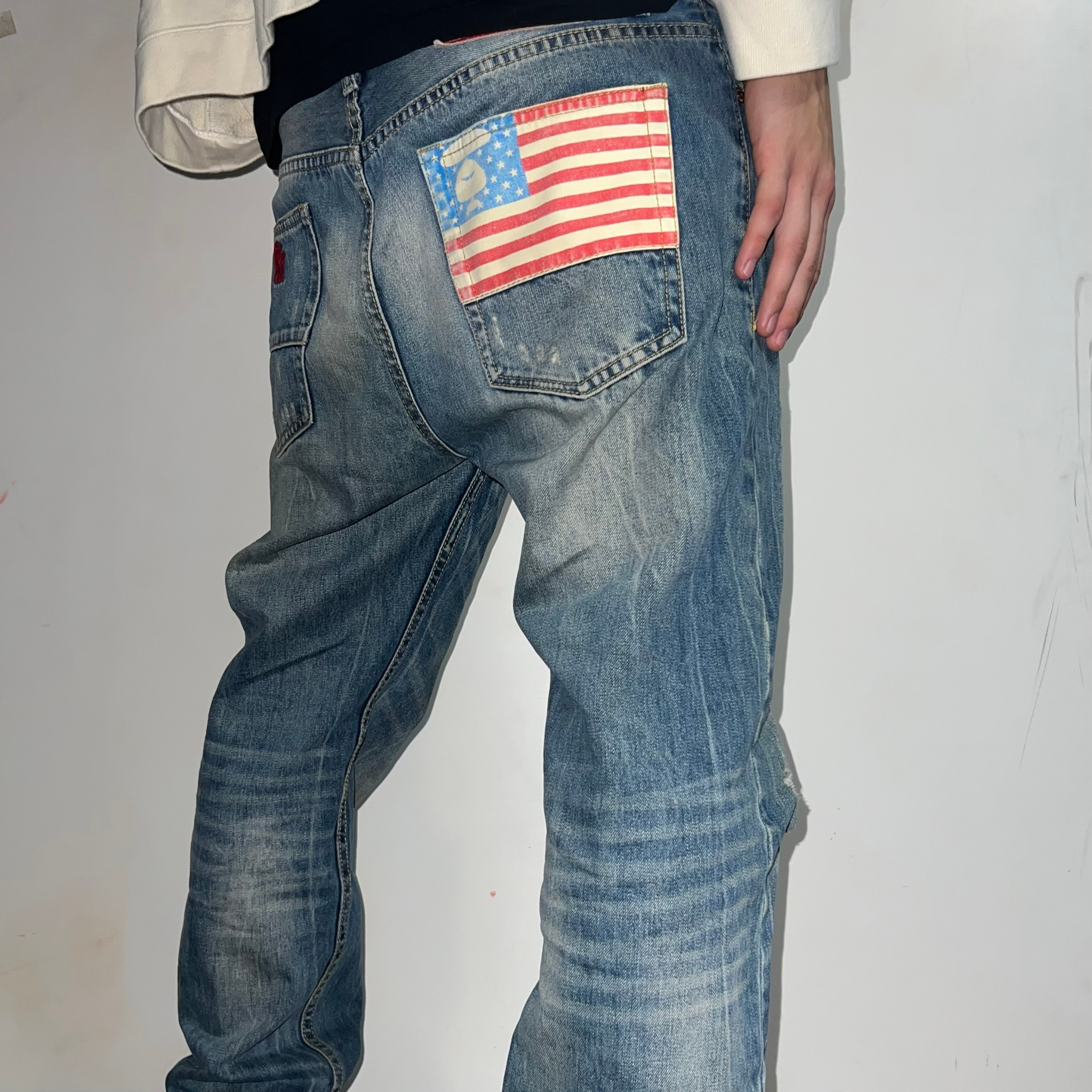 Bape USA flag jeans, миниатюра 1