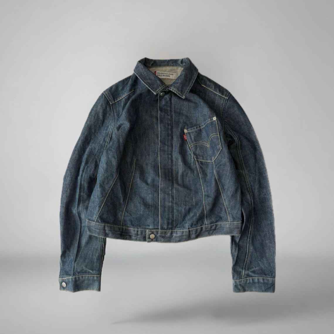 Levi's Engineered Jeans Asymmetrical Pocket Women Denim Jacket, миниатюра 1