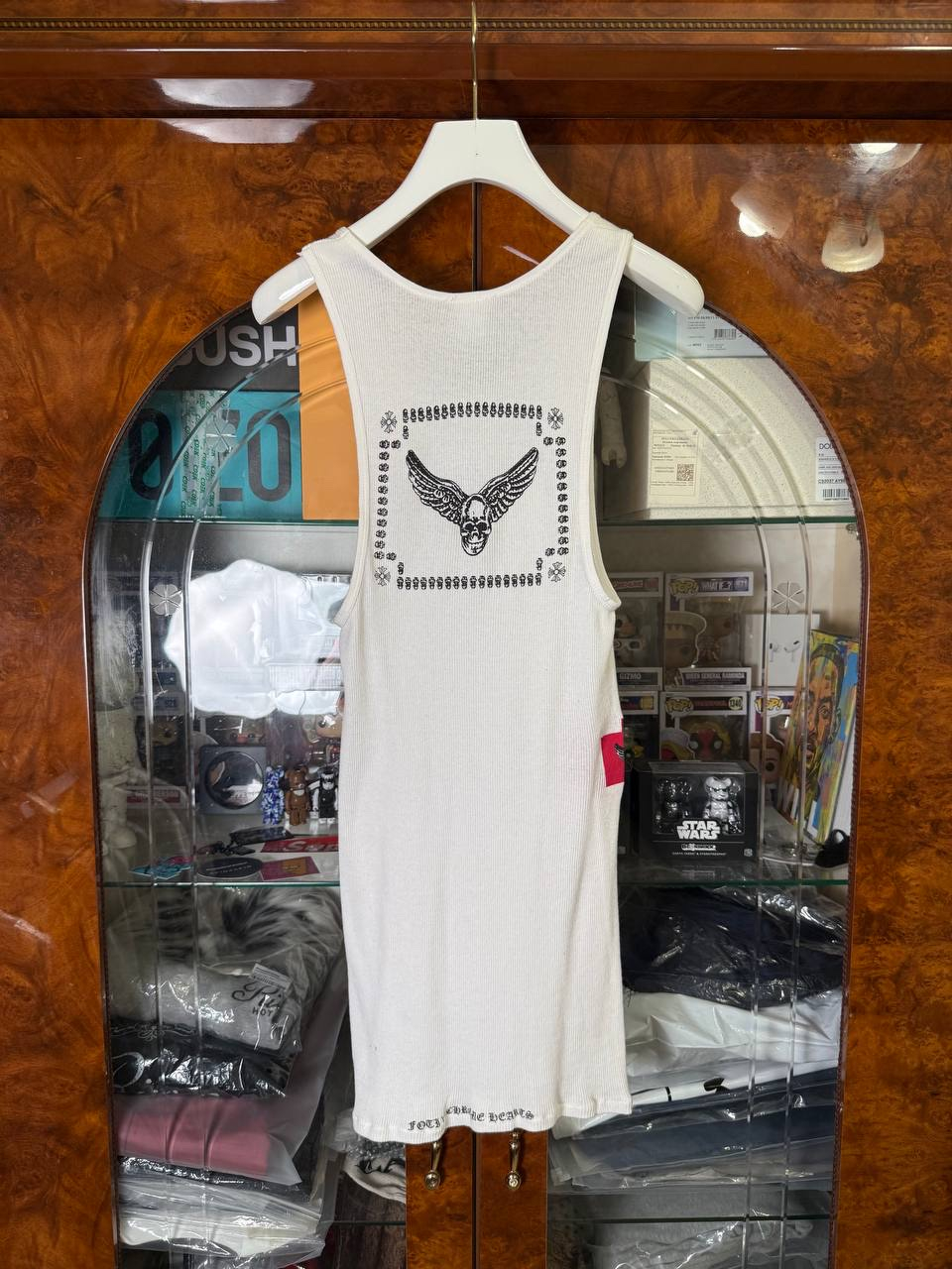 Chrome Hearts Vintage Foti Skull Red Tank Top, миниатюра 2