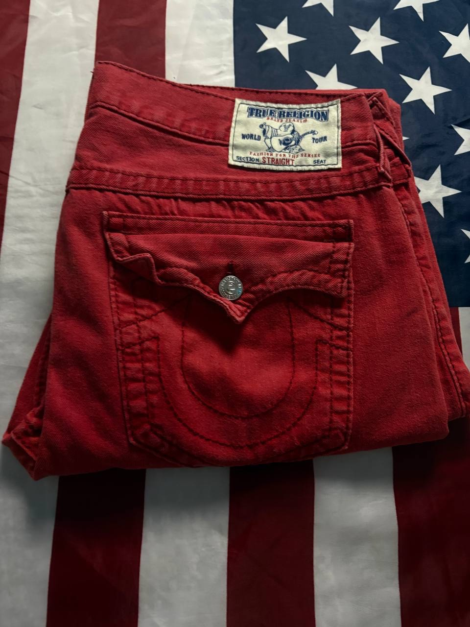 True Religion red straight OG, миниатюра 1