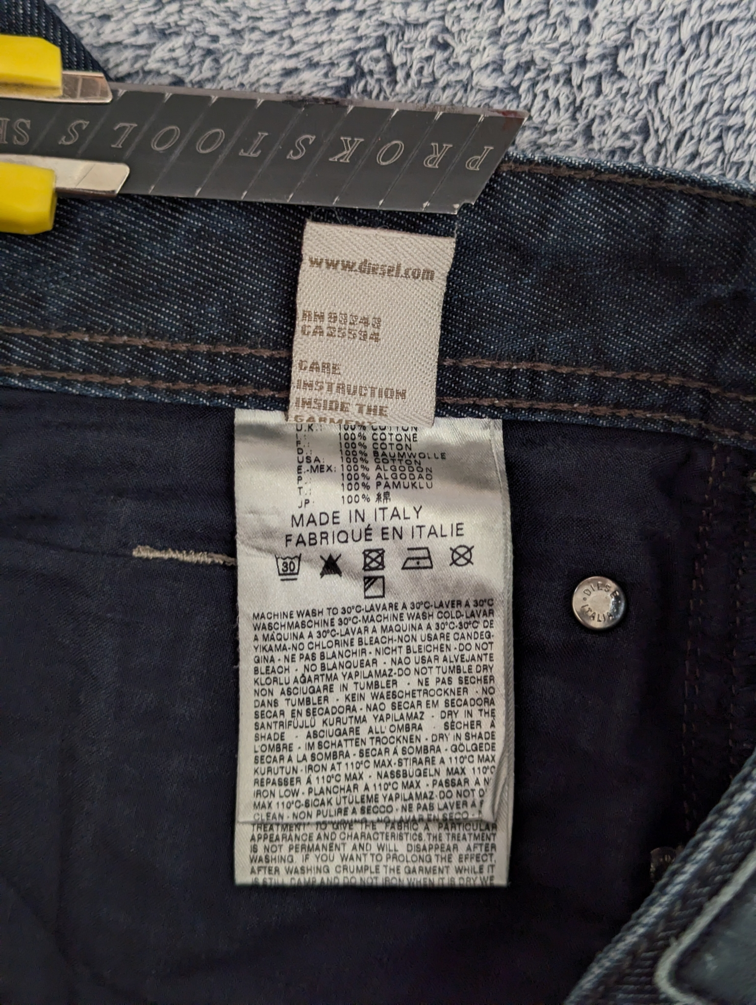 Diesel    Larkee Mens indigo blue straight fit selvedge denim jeans, миниатюра 14