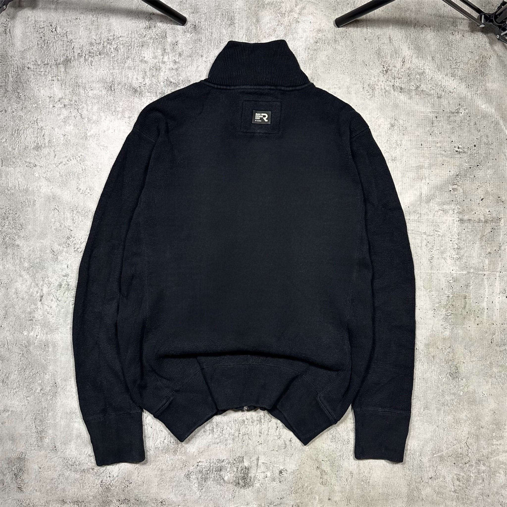 G Star Raw Black zip up sweatshirt pullover, миниатюра 5